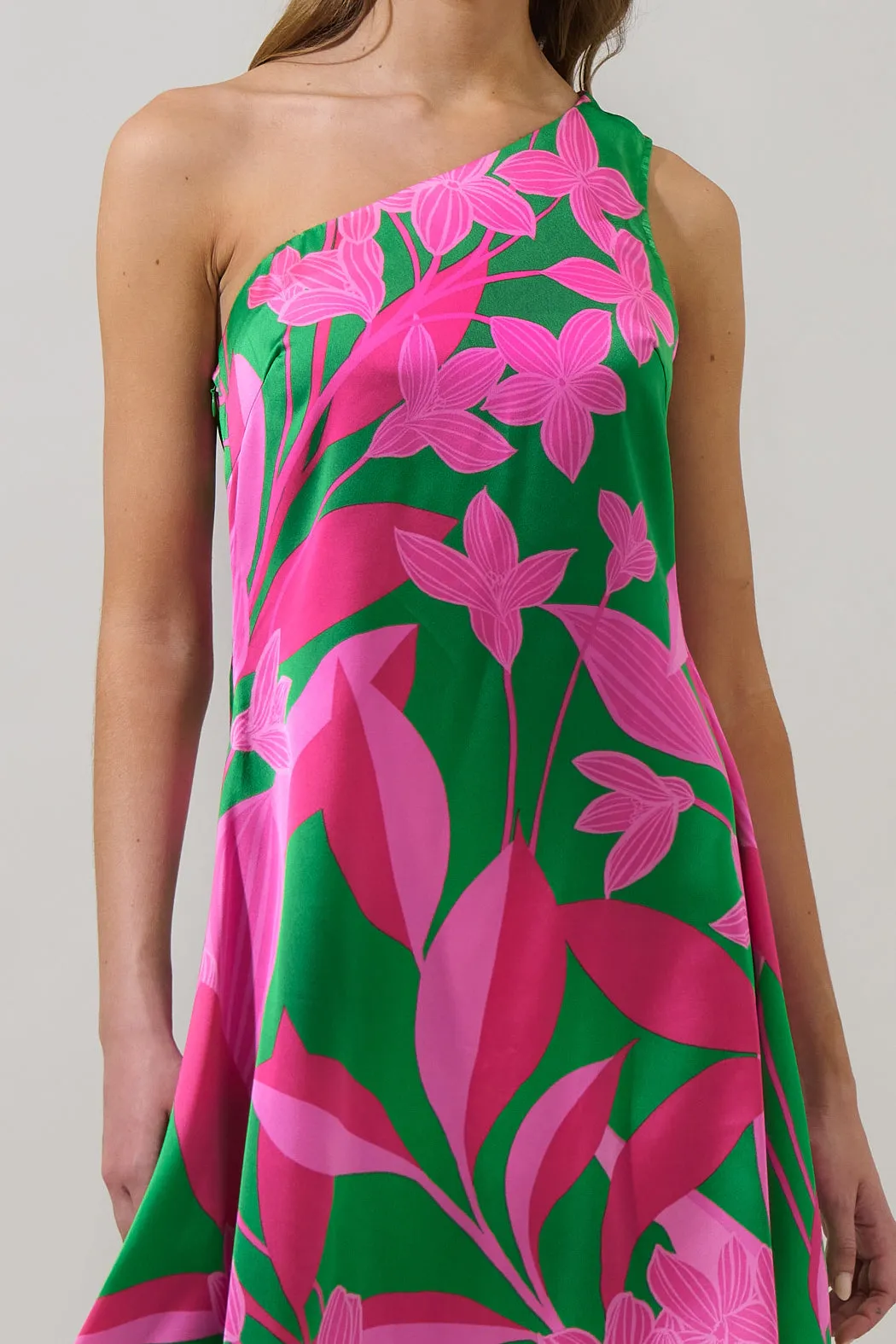 Zarae Blossom Mivia One Shoulder Asymmetrical Dress sold by Sugarlips product image thumbnail 4