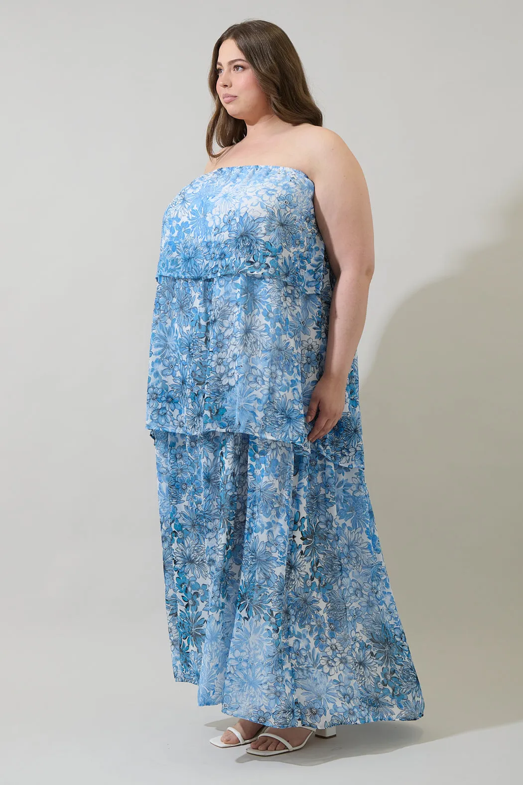 Tierra Floral Briary Strapless Maxi Dress Curve sold by Sugarlips product image thumbnail 3