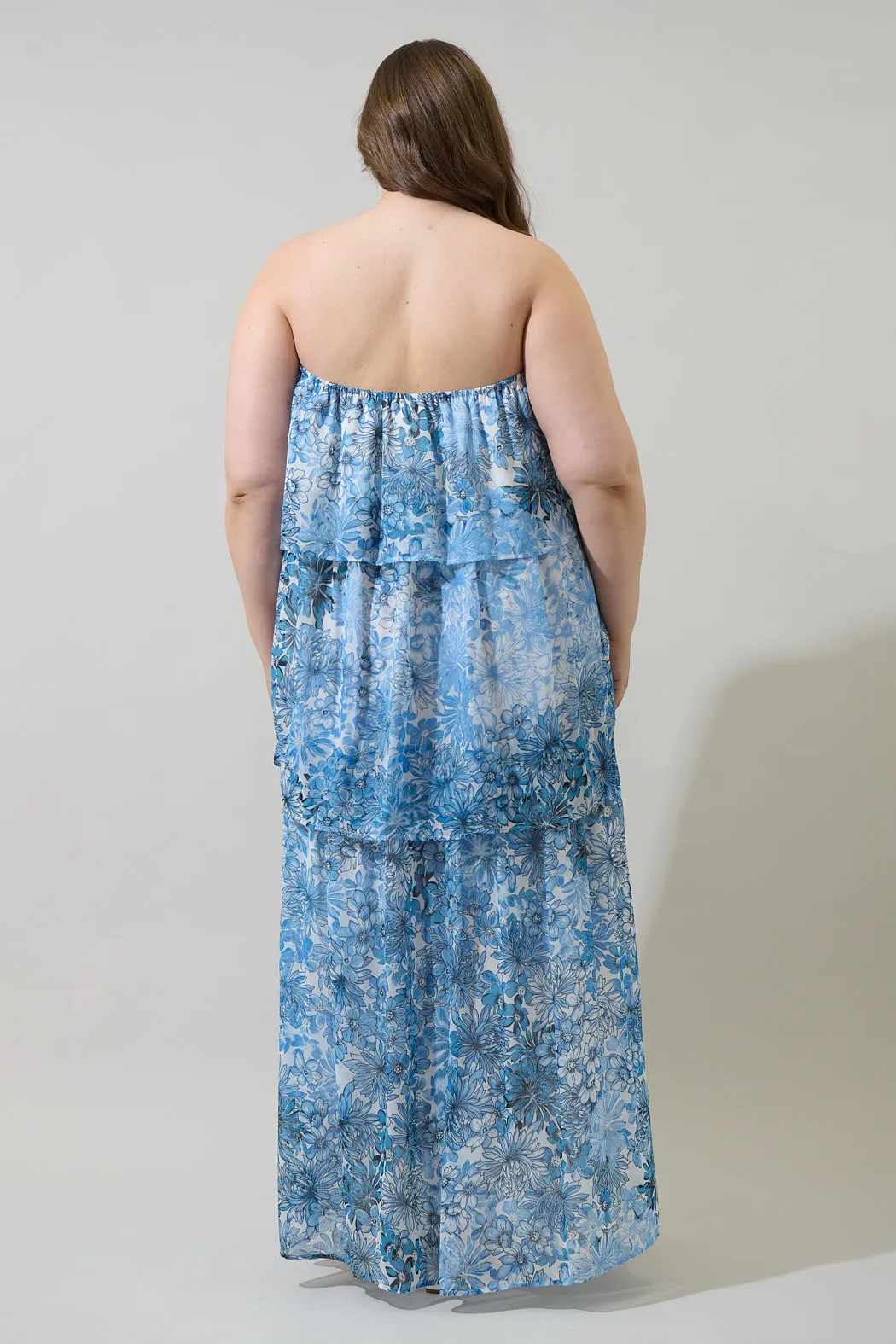 Tierra Floral Briary Strapless Maxi Dress Curve sold by Sugarlips product image thumbnail 2