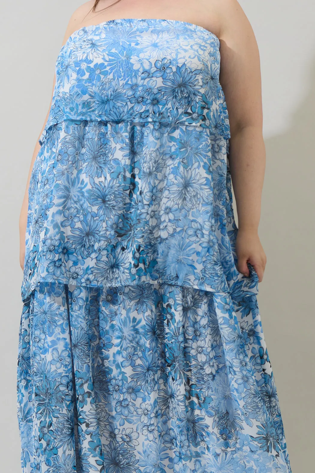 Tierra Floral Briary Strapless Maxi Dress Curve sold by Sugarlips product image thumbnail 4