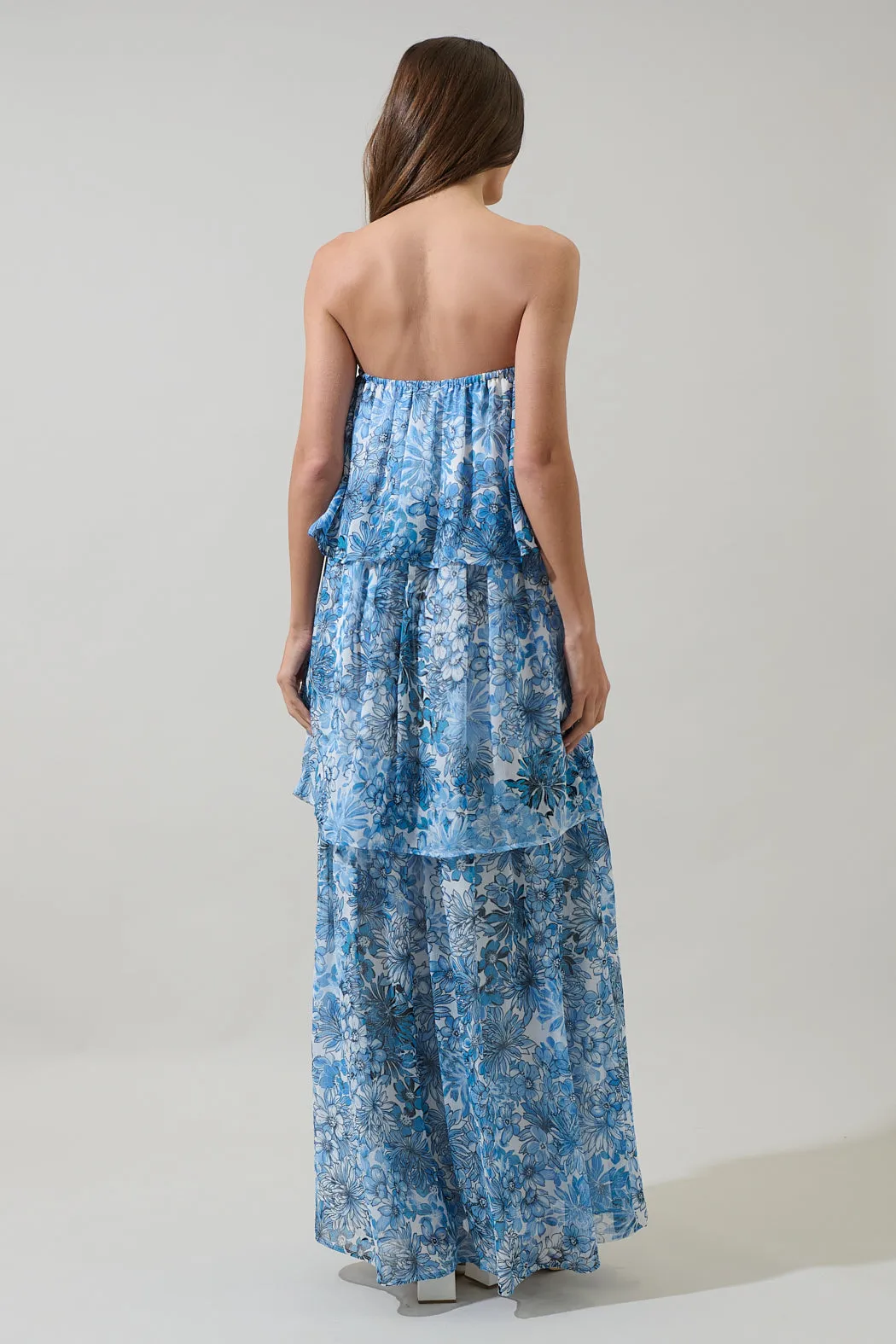 Tierra Floral Briary Strapless Maxi Dress sold by Sugarlips product image thumbnail 4