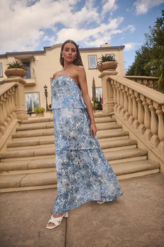 Tierra Floral Briary Strapless Maxi Dress sold by Sugarlips