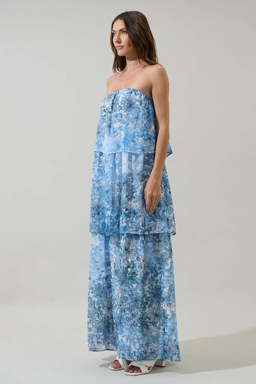 Tierra Floral Briary Strapless Maxi Dress sold by Sugarlips product image thumbnail 5