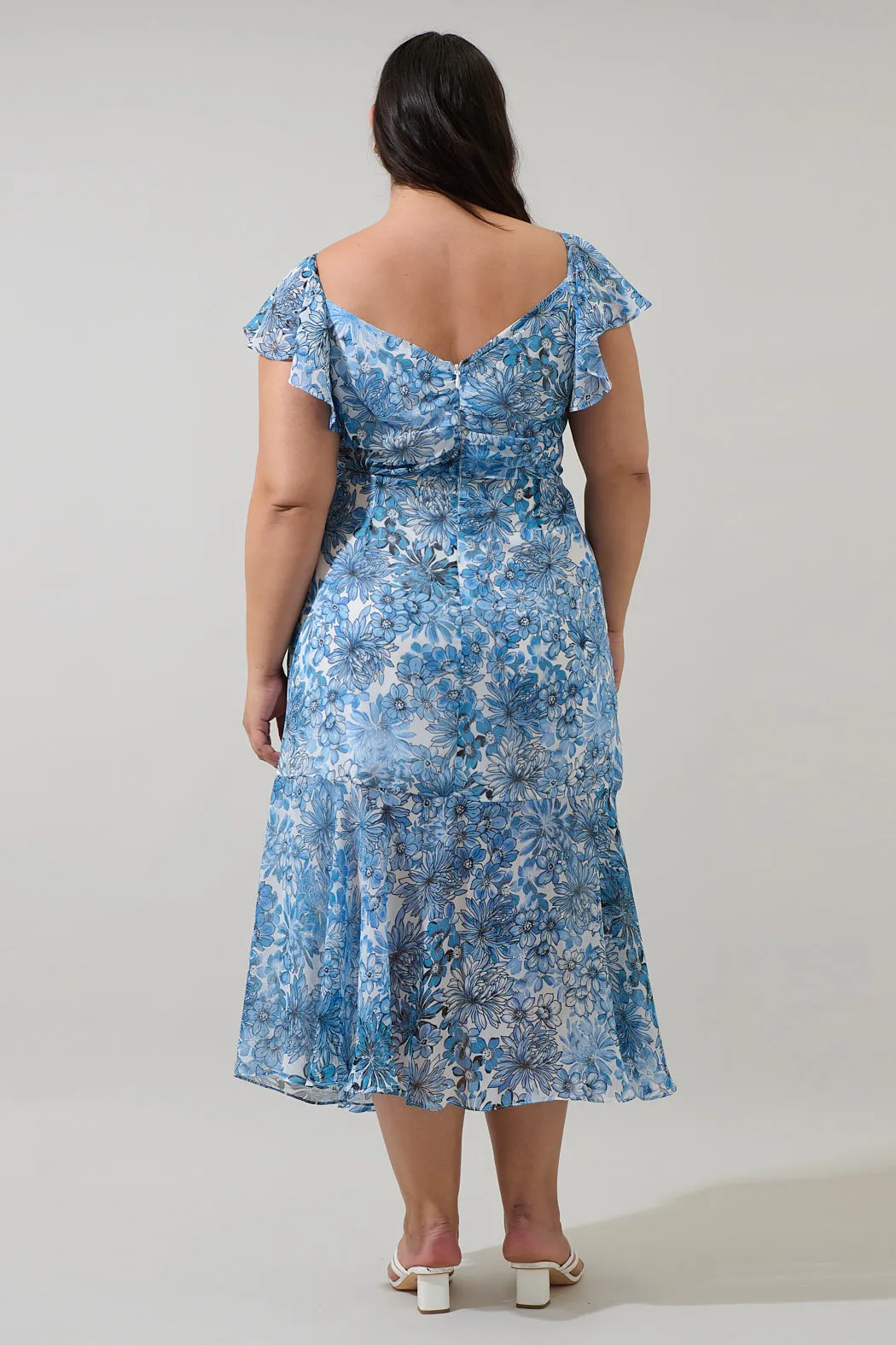 Tierra Floral Nadia Ruched Midi Dress Curve sold by Sugarlips product image thumbnail 2