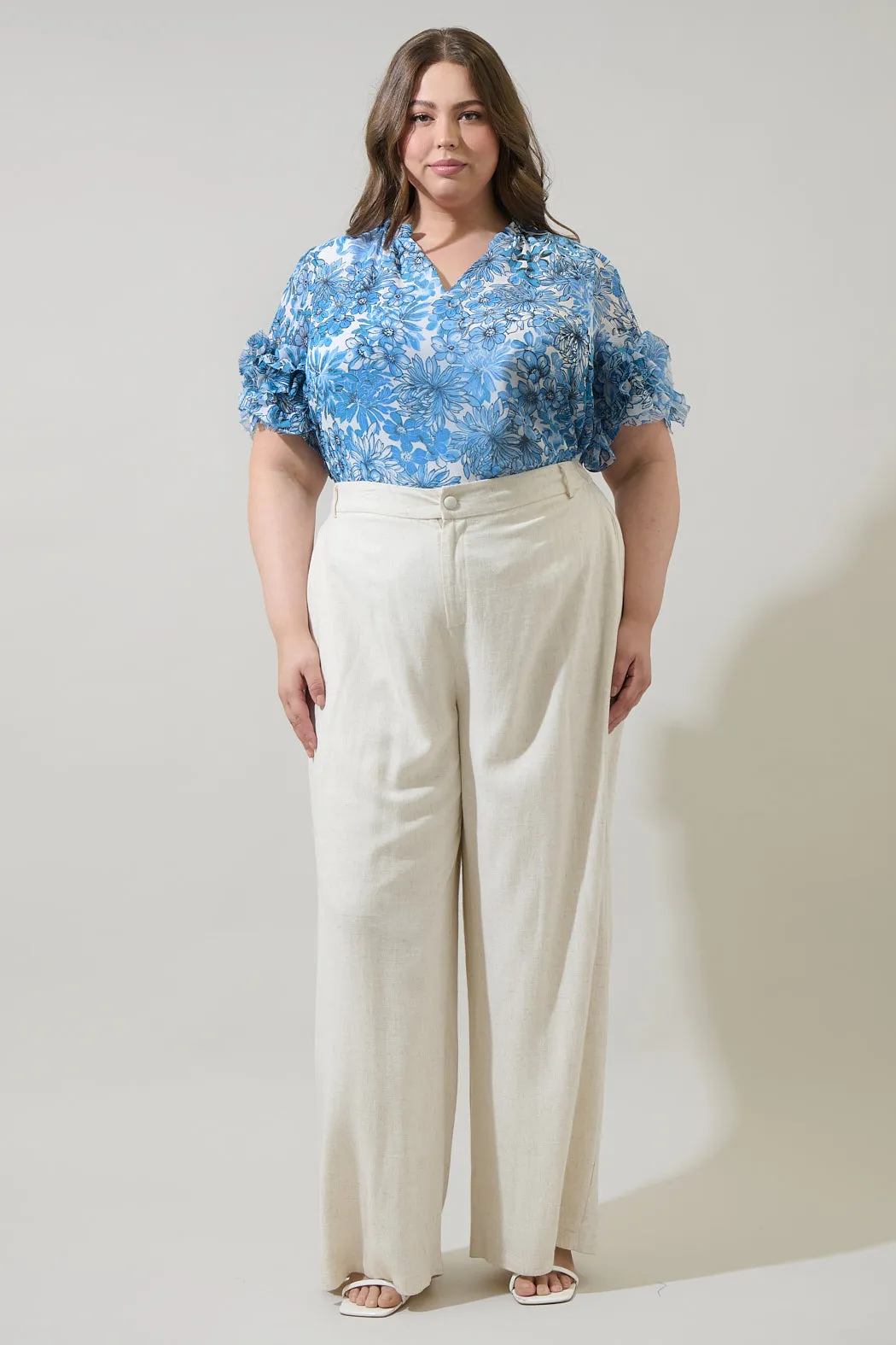 Tierra Floral Endry Ruffle Blouse Curve sold by Sugarlips product image thumbnail 4
