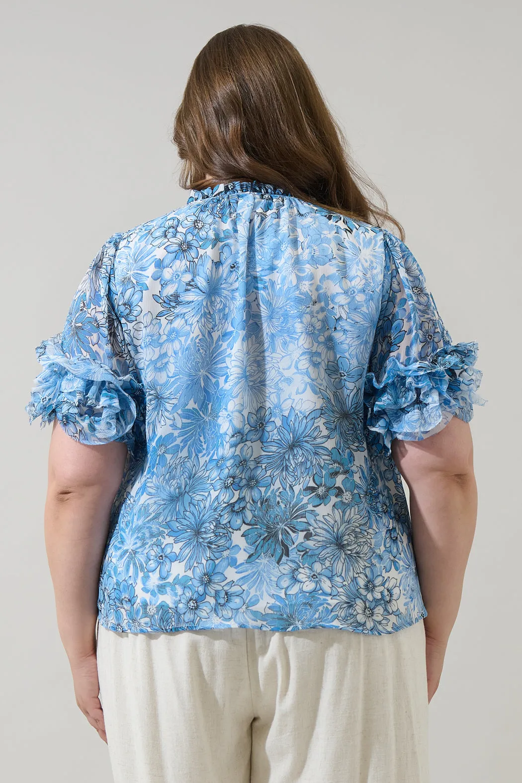 Tierra Floral Endry Ruffle Blouse Curve sold by Sugarlips product image thumbnail 2