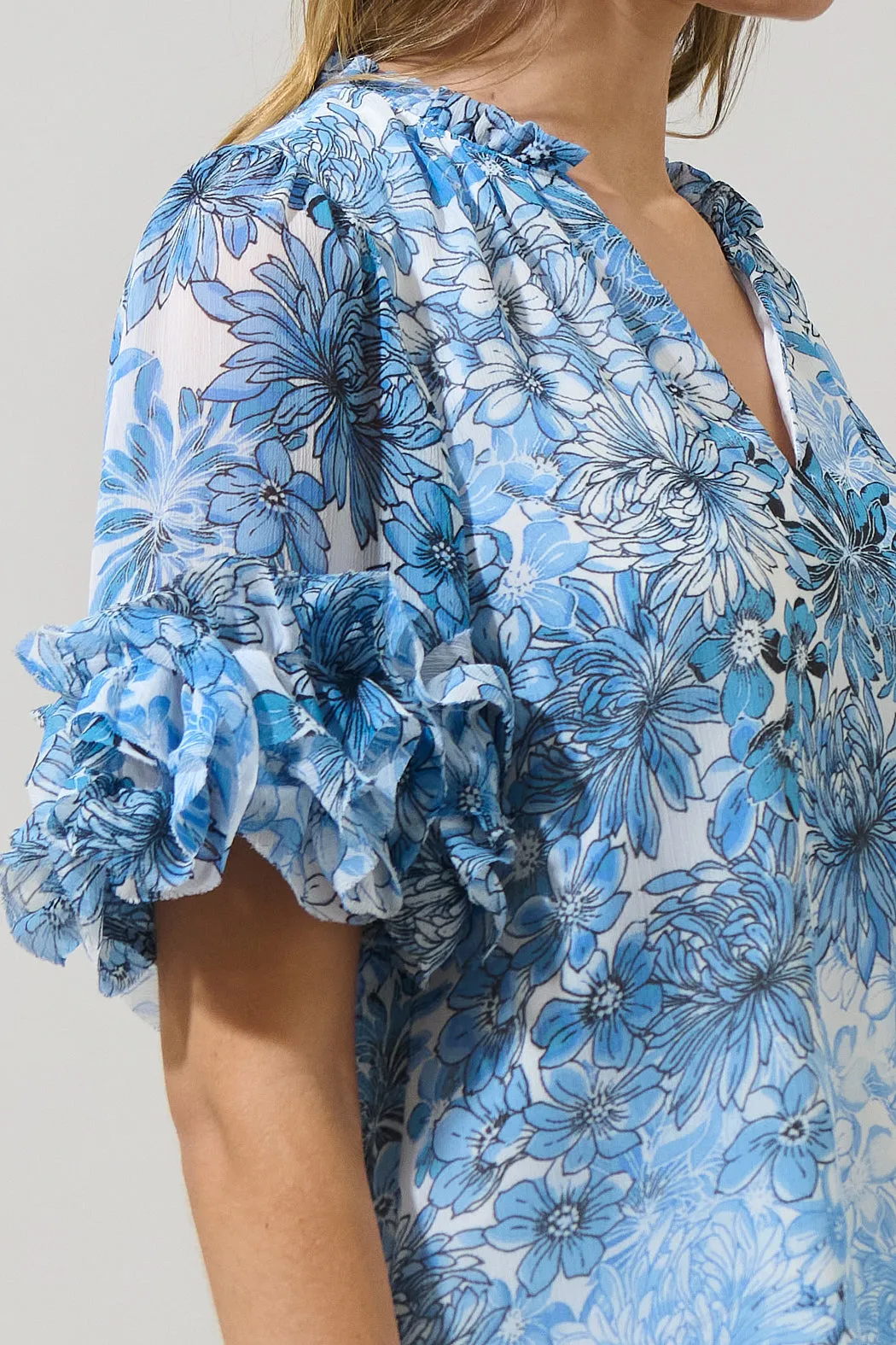 Tierra Floral Endry Ruffle Blouse sold by Sugarlips product image thumbnail 5