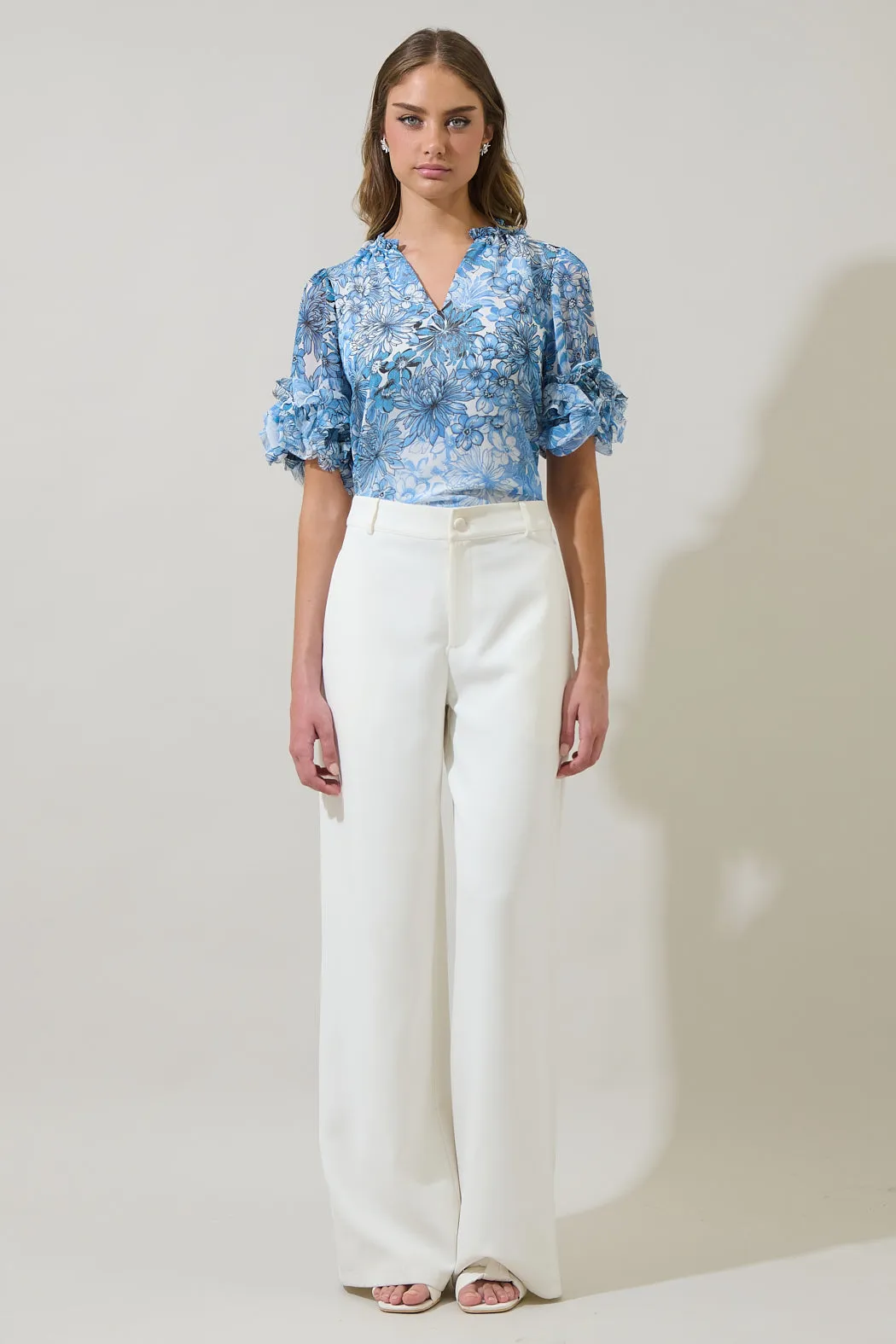 Tierra Floral Endry Ruffle Blouse sold by Sugarlips product image thumbnail 4