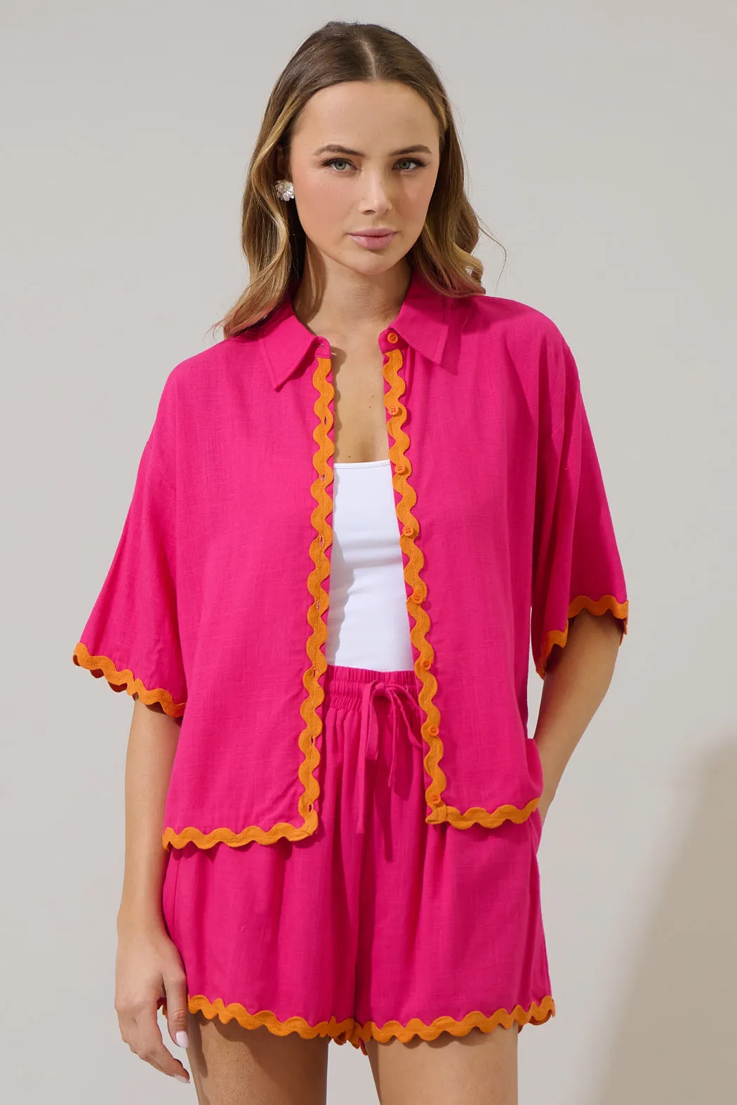 Marnie Linen Button Up Shirt sold by Sugarlips