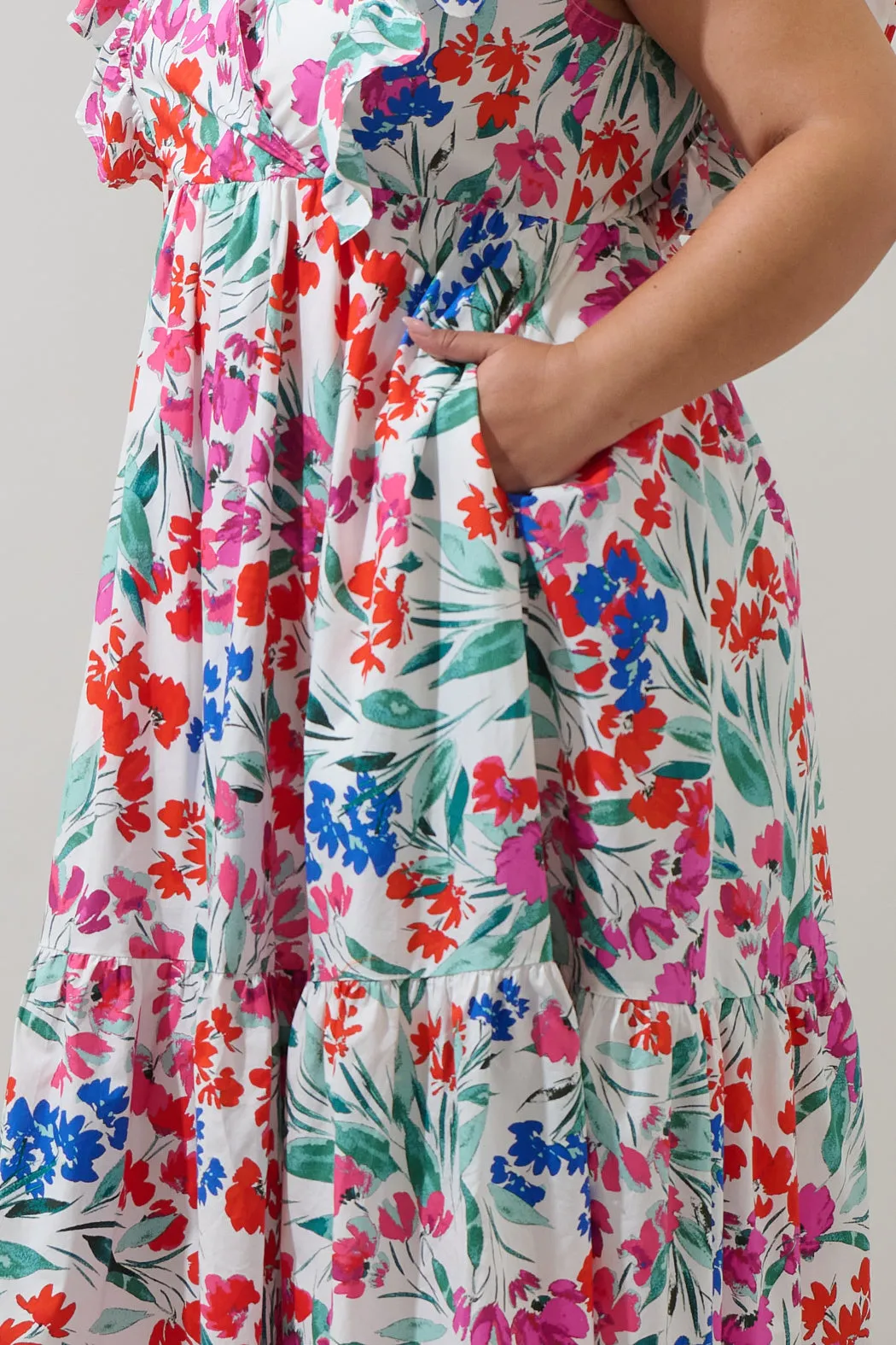 Kivia Blossom Fairness Poplin Surplice Midi Dress Curve sold by Sugarlips product image thumbnail 4