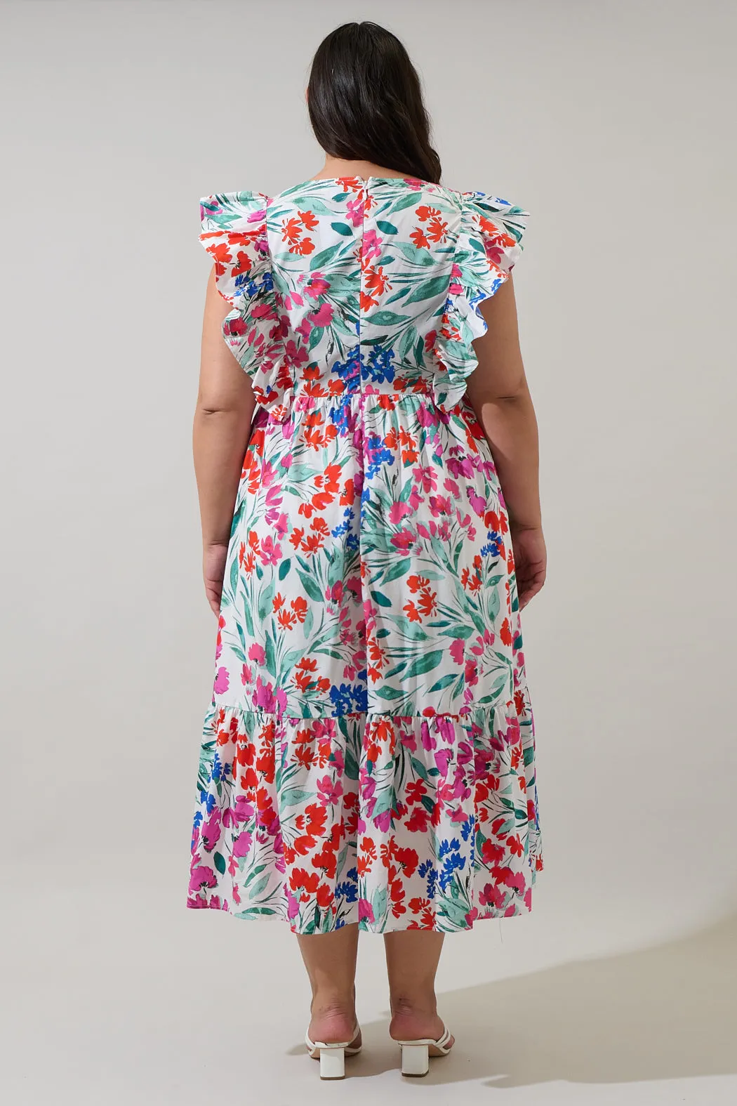 Kivia Blossom Fairness Poplin Surplice Midi Dress Curve sold by Sugarlips product image thumbnail 2