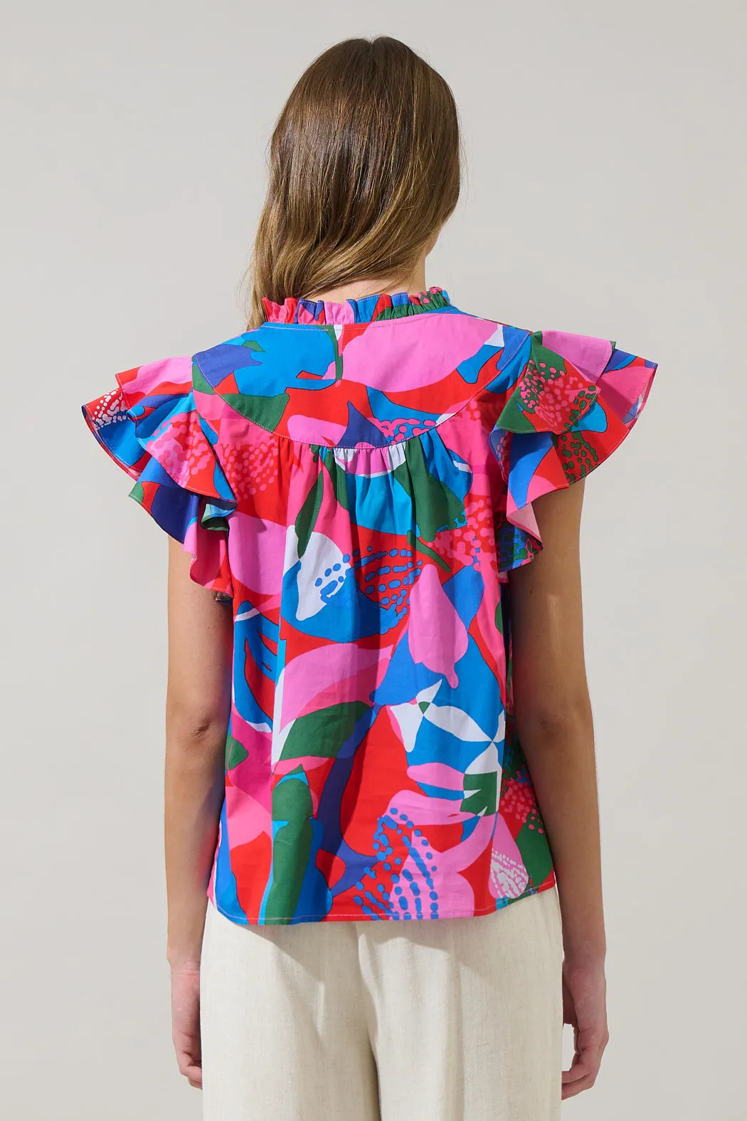 Exene Floral Emery Split Neck Top sold by Sugarlips product image thumbnail 2