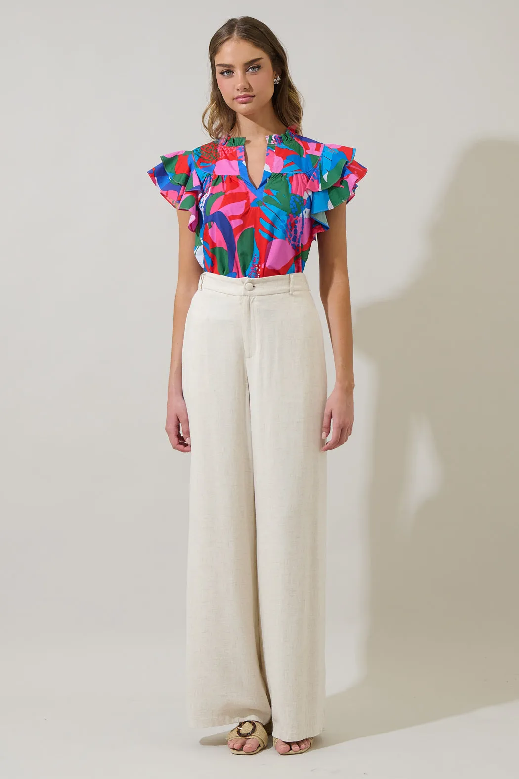 Exene Floral Emery Split Neck Top sold by Sugarlips product image thumbnail 4