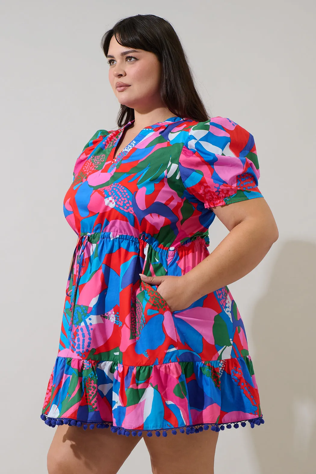 Exene Floral Gerica Shift Mini Dress Curve sold by Sugarlips product image thumbnail 3