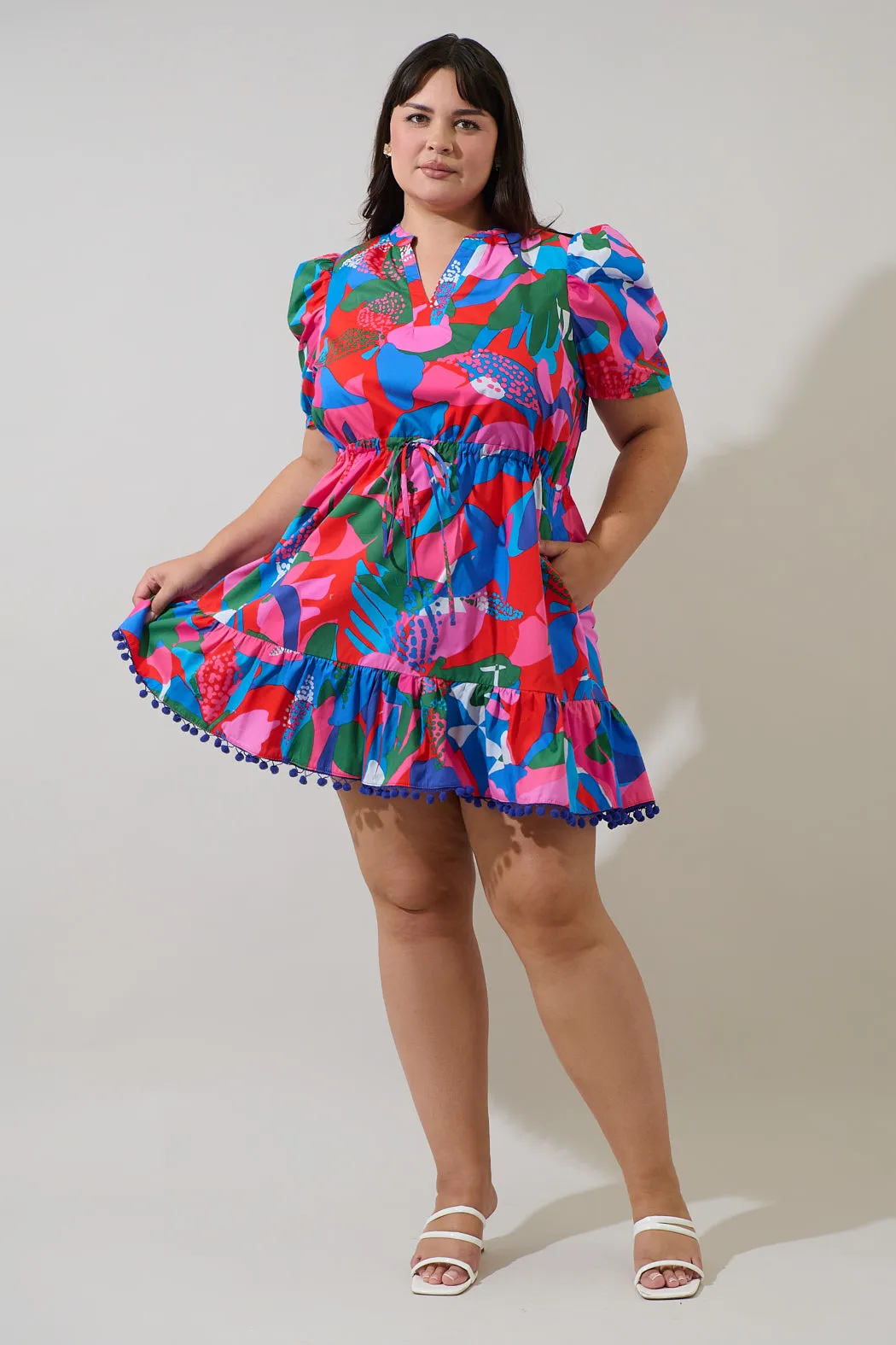 Exene Floral Gerica Shift Mini Dress Curve sold by Sugarlips product image thumbnail 4