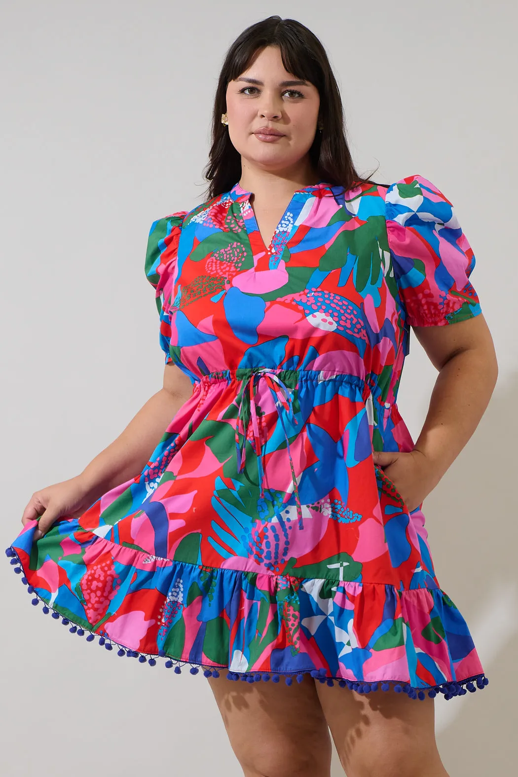 Exene Floral Gerica Shift Mini Dress Curve sold by Sugarlips