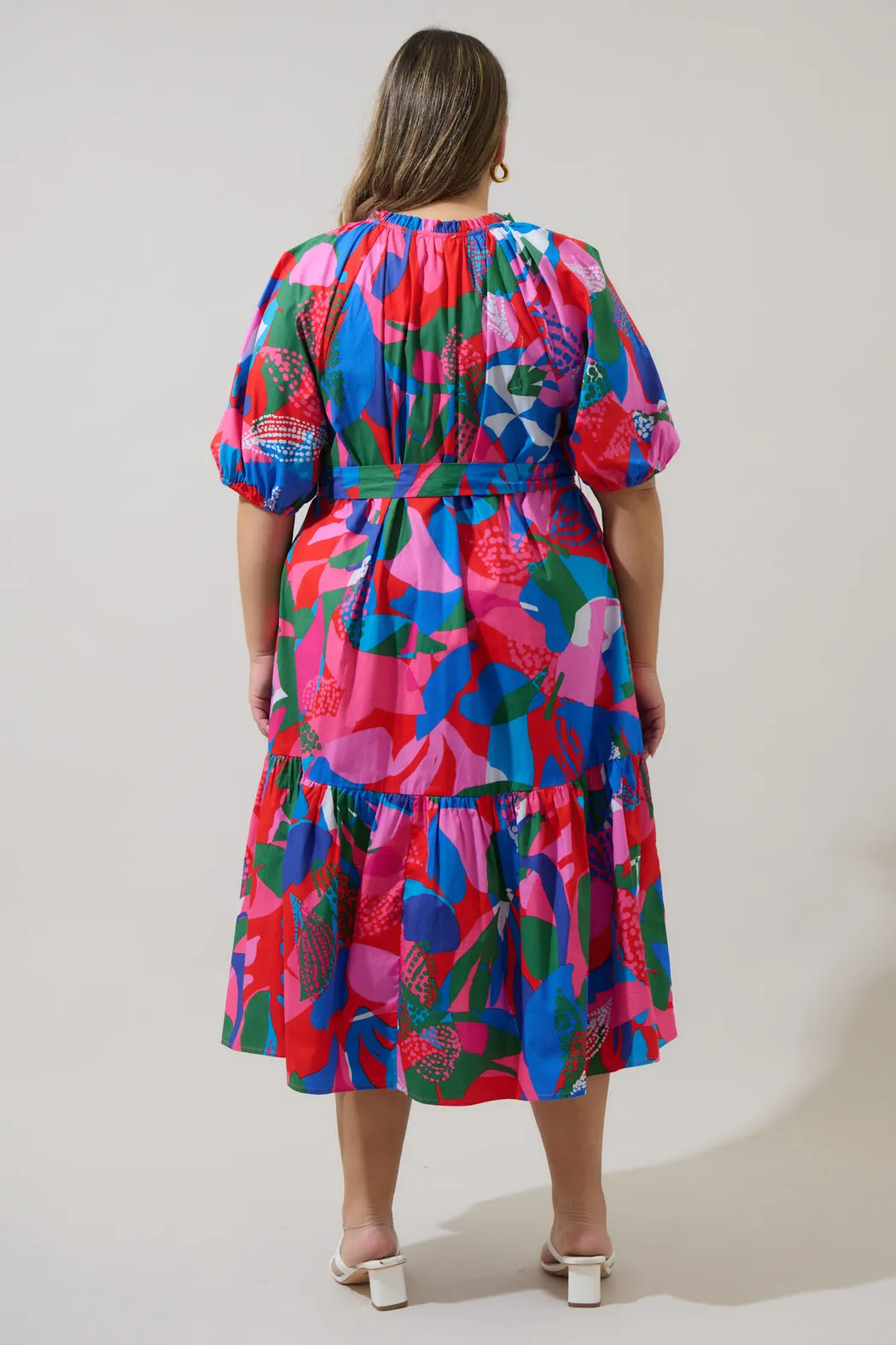 Exene Floral Wynette Tiered Midi Dress Curve sold by Sugarlips product image thumbnail 2