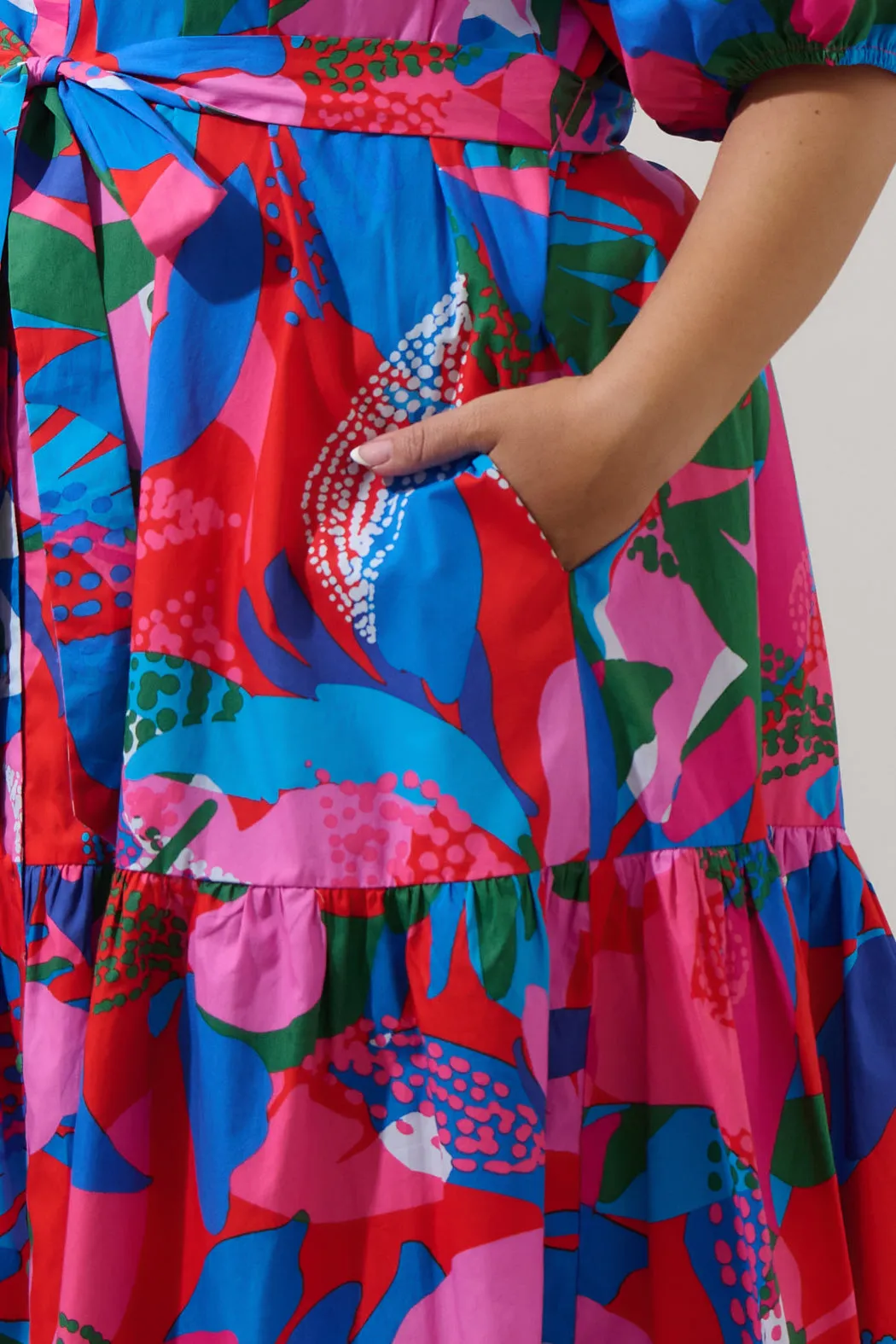 Exene Floral Wynette Tiered Midi Dress Curve sold by Sugarlips product image thumbnail 5