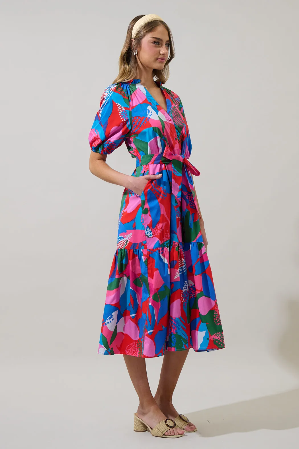 Exene Floral Wynette Tiered Midi Dress sold by Sugarlips product image thumbnail 3