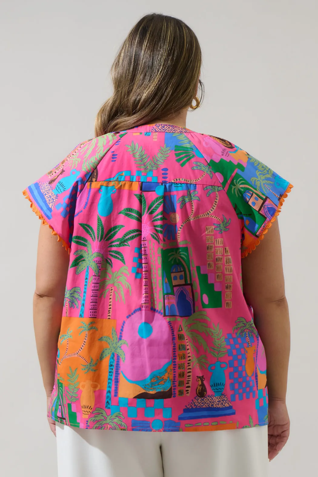 Lanus City Ayla Split Neck Top Curve sold by Sugarlips product image thumbnail 2