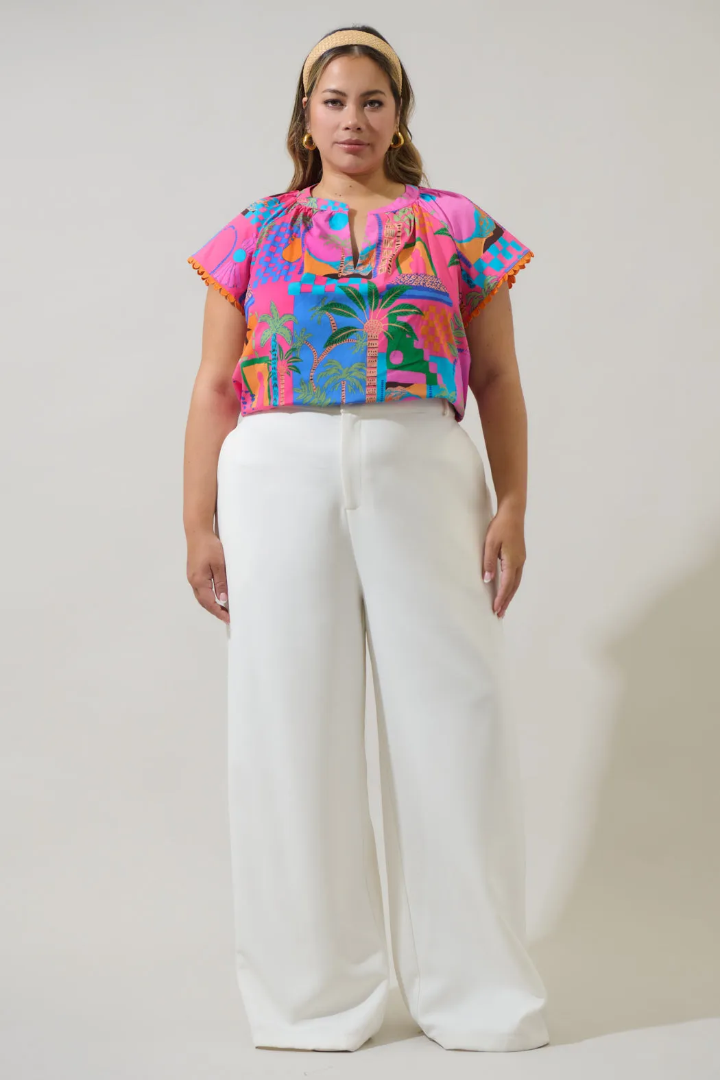 Lanus City Ayla Split Neck Top Curve sold by Sugarlips product image thumbnail 4