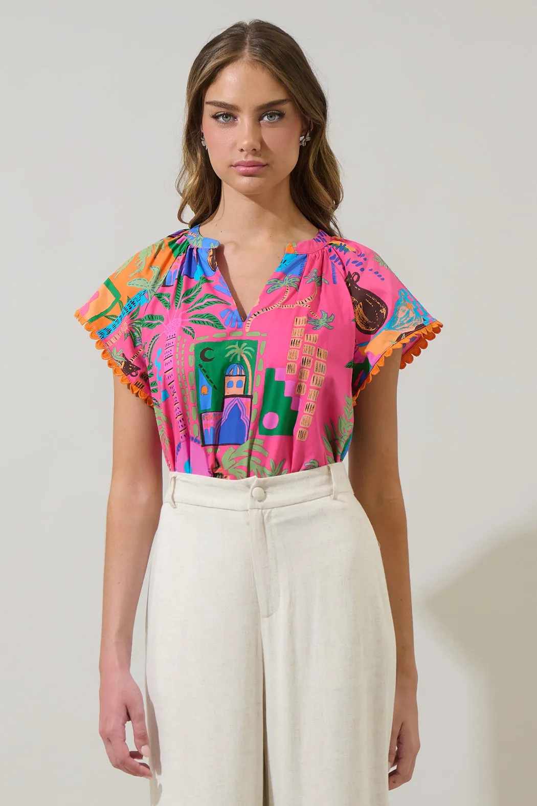 Lanus City Ayla Split Neck Top sold by Sugarlips