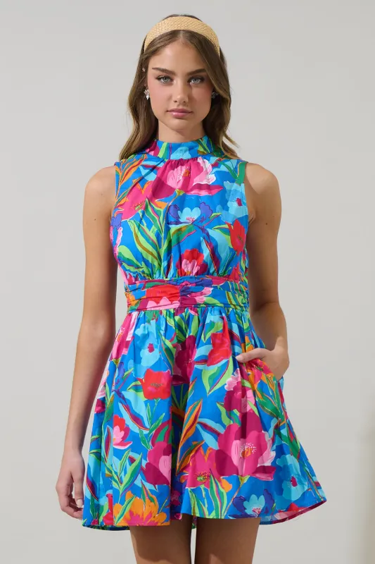 Naima Floral Hansen Mini Dress sold by Sugarlips