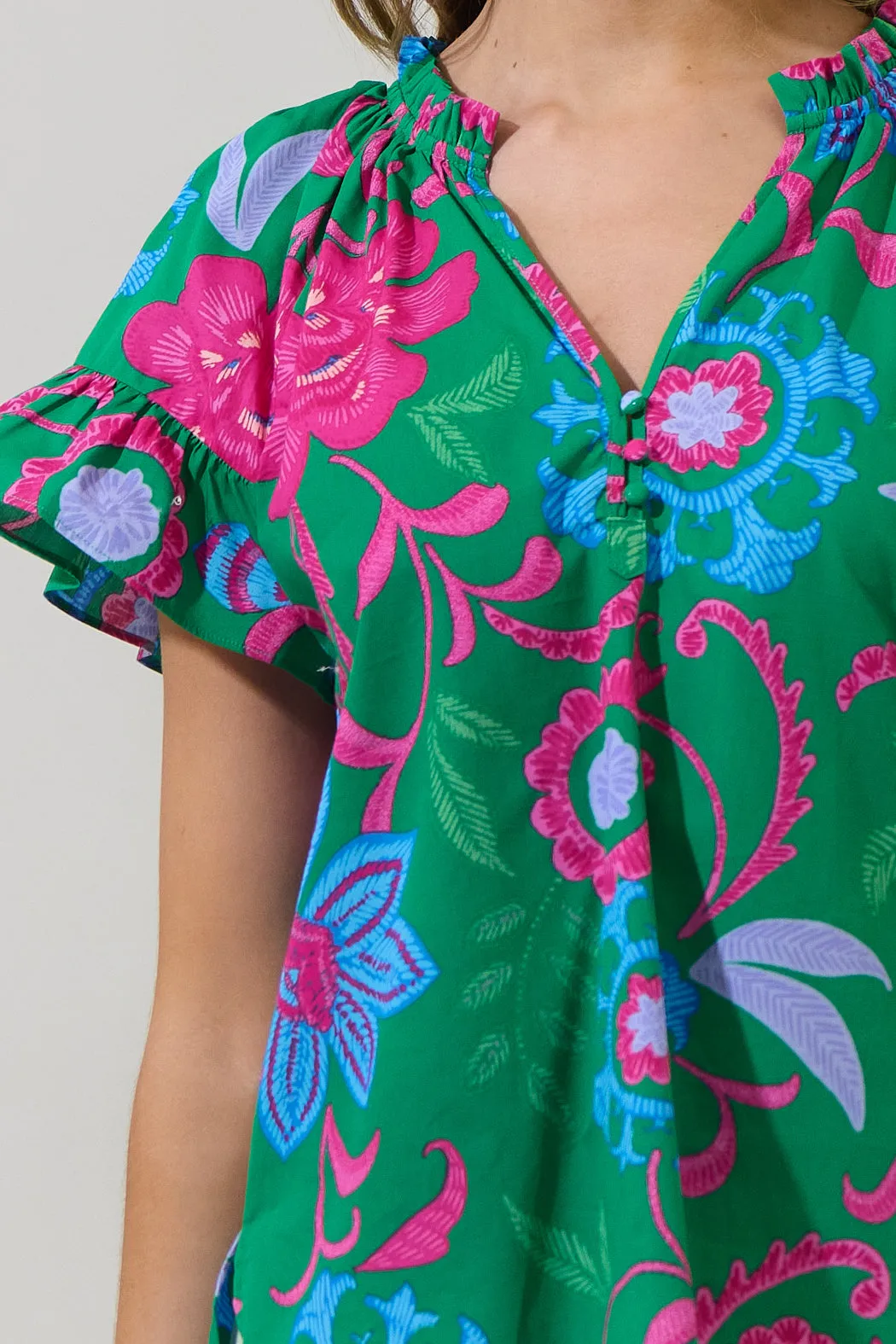 Cabina Floral Macy Ruffle Top sold by Sugarlips product image thumbnail 5