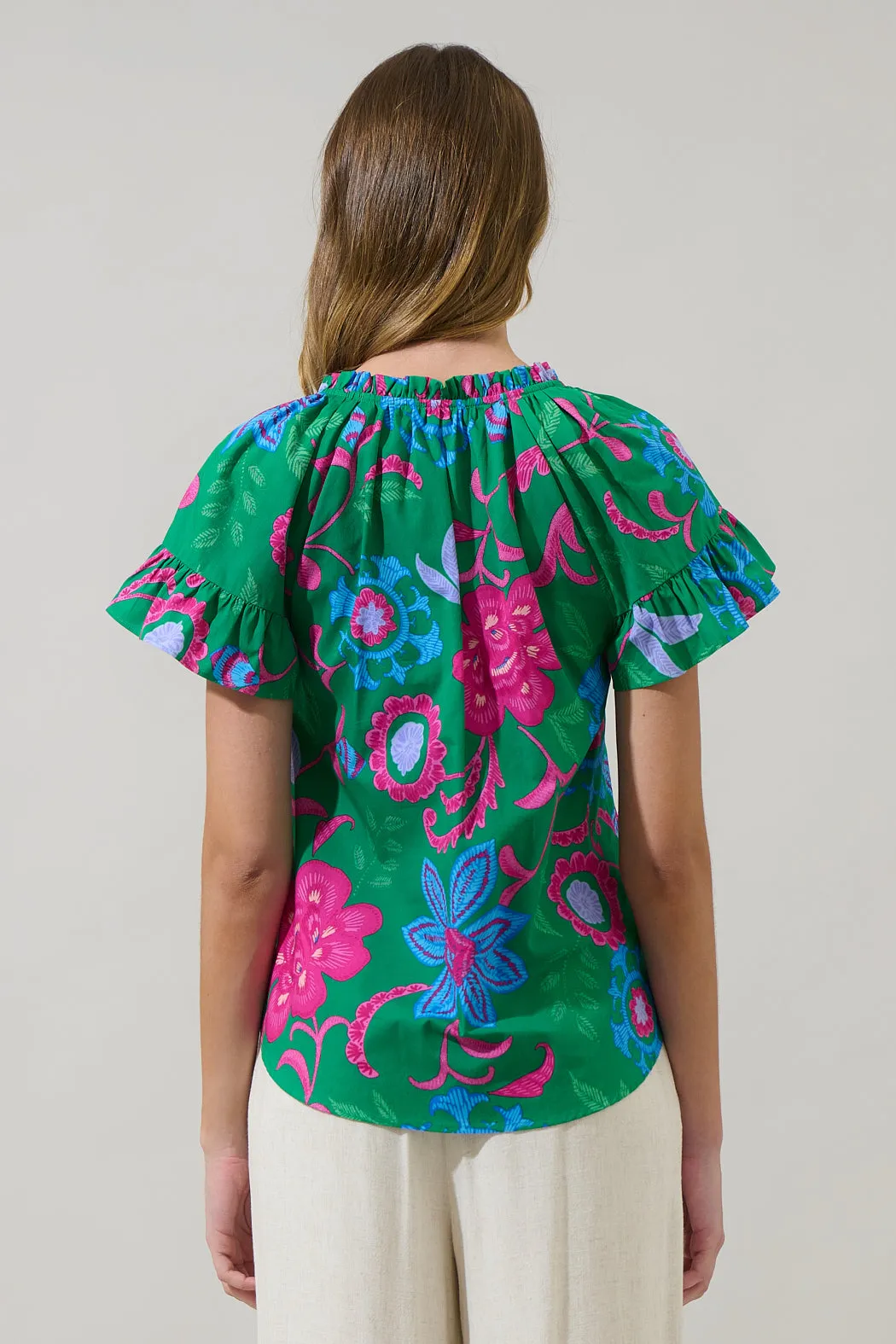 Cabina Floral Macy Ruffle Top sold by Sugarlips product image thumbnail 2