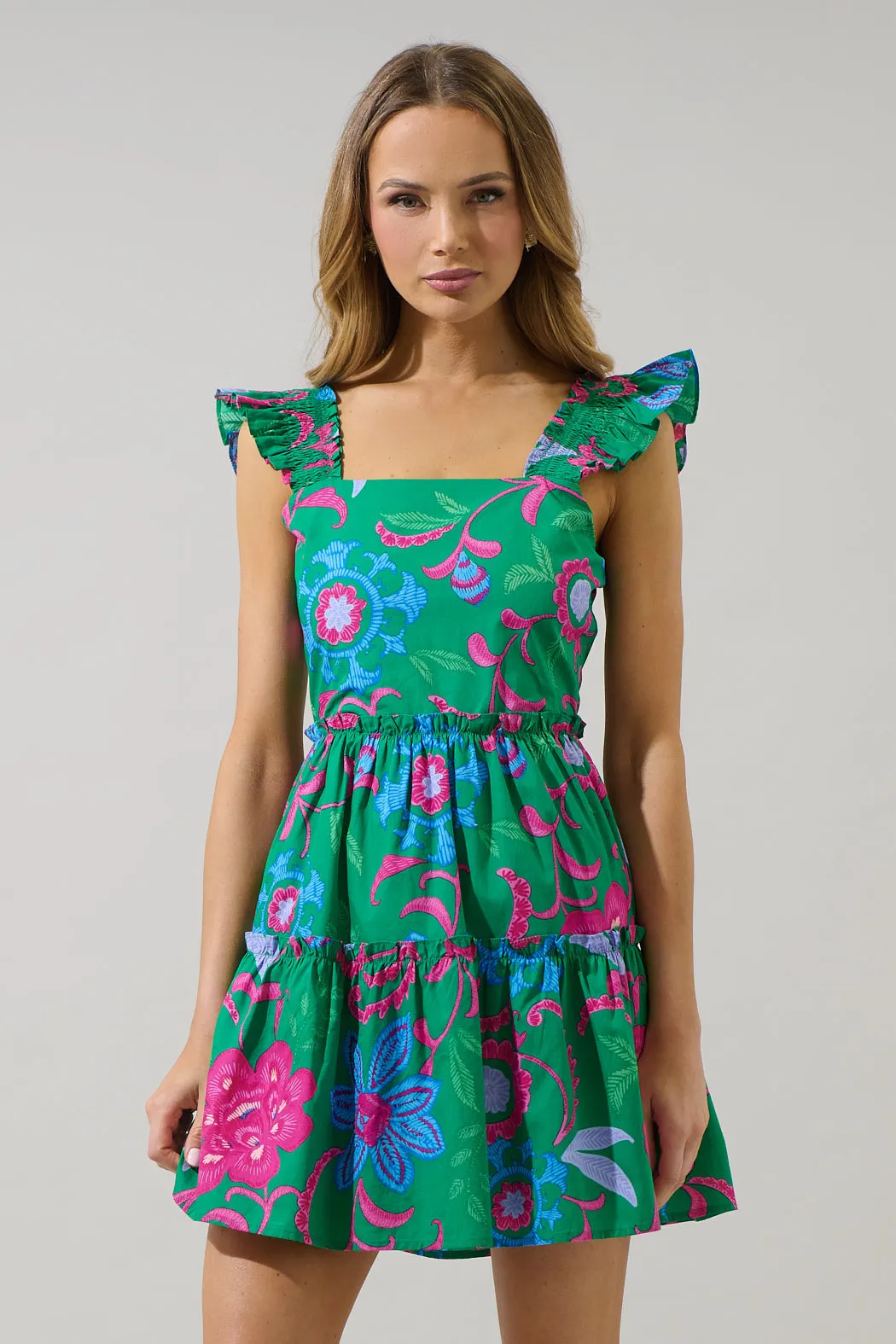 Cabina Floral Ruffle Tiered Mini Dress sold by Sugarlips product image thumbnail 5
