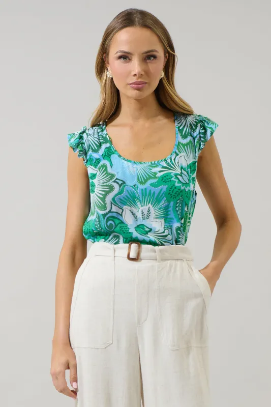 Tanti Floral Ismay Ruffle Top sold by Sugarlips