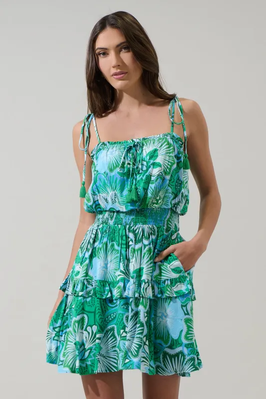 Tanti Floral Salta Ruffle Mini Dress sold by Sugarlips
