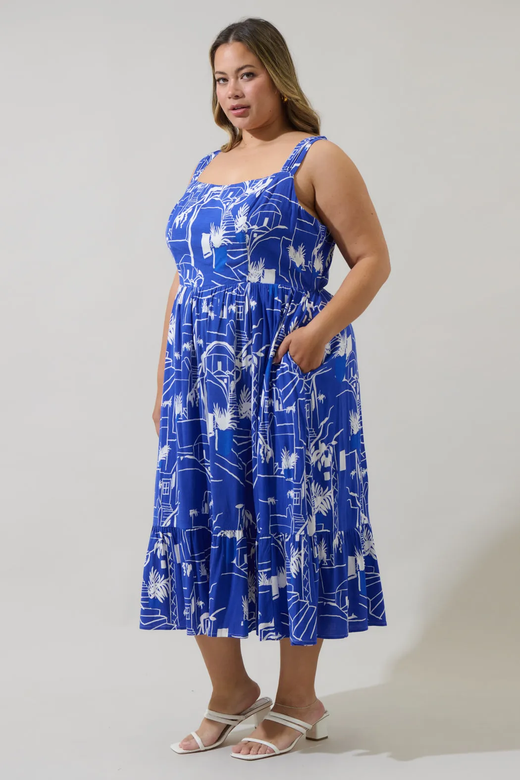 Mims Town Sunnyvale Linen Midi Dress Curve sold by Sugarlips product image thumbnail 3