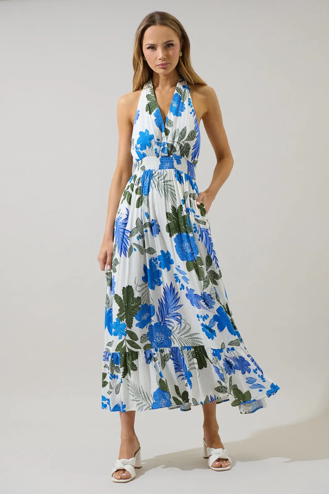 Zurie Floral Niam Smocked Midi Dress sold by Sugarlips product image thumbnail 4