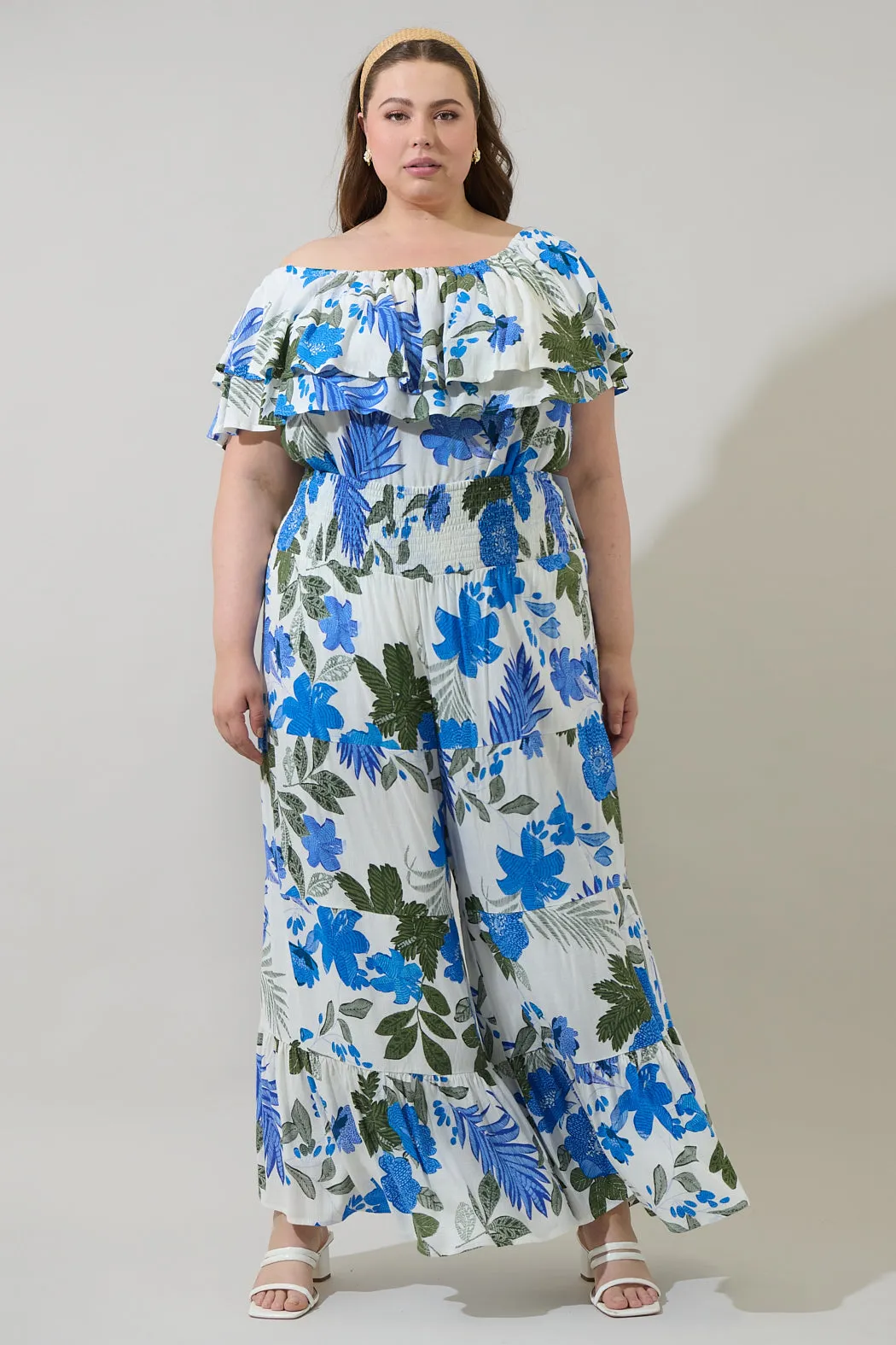 Zurie Floral Tovia Smocked Pants Curve sold by Sugarlips product image thumbnail 4