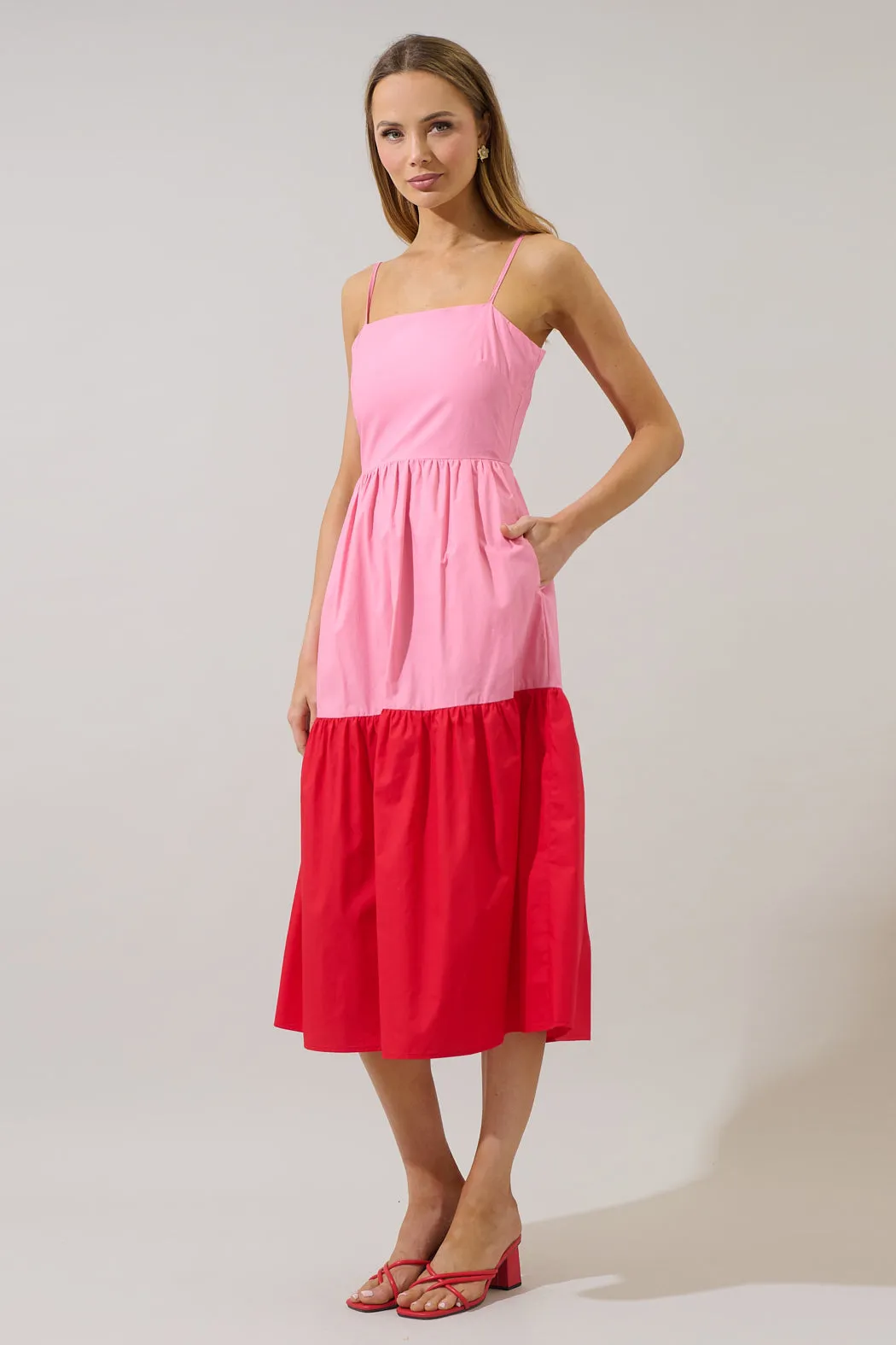 Rebekah Color Block Midi Dress sold by Sugarlips product image thumbnail 3