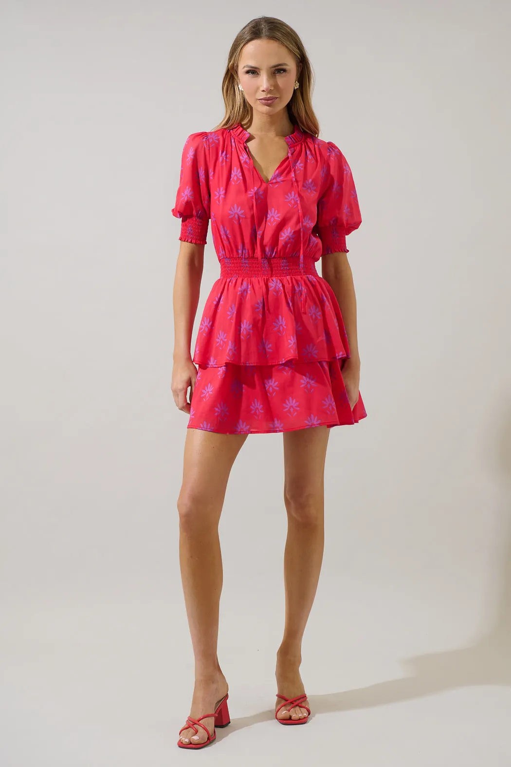Delmas Floral Rai Ruffle Mini Dress sold by Sugarlips product image thumbnail 4