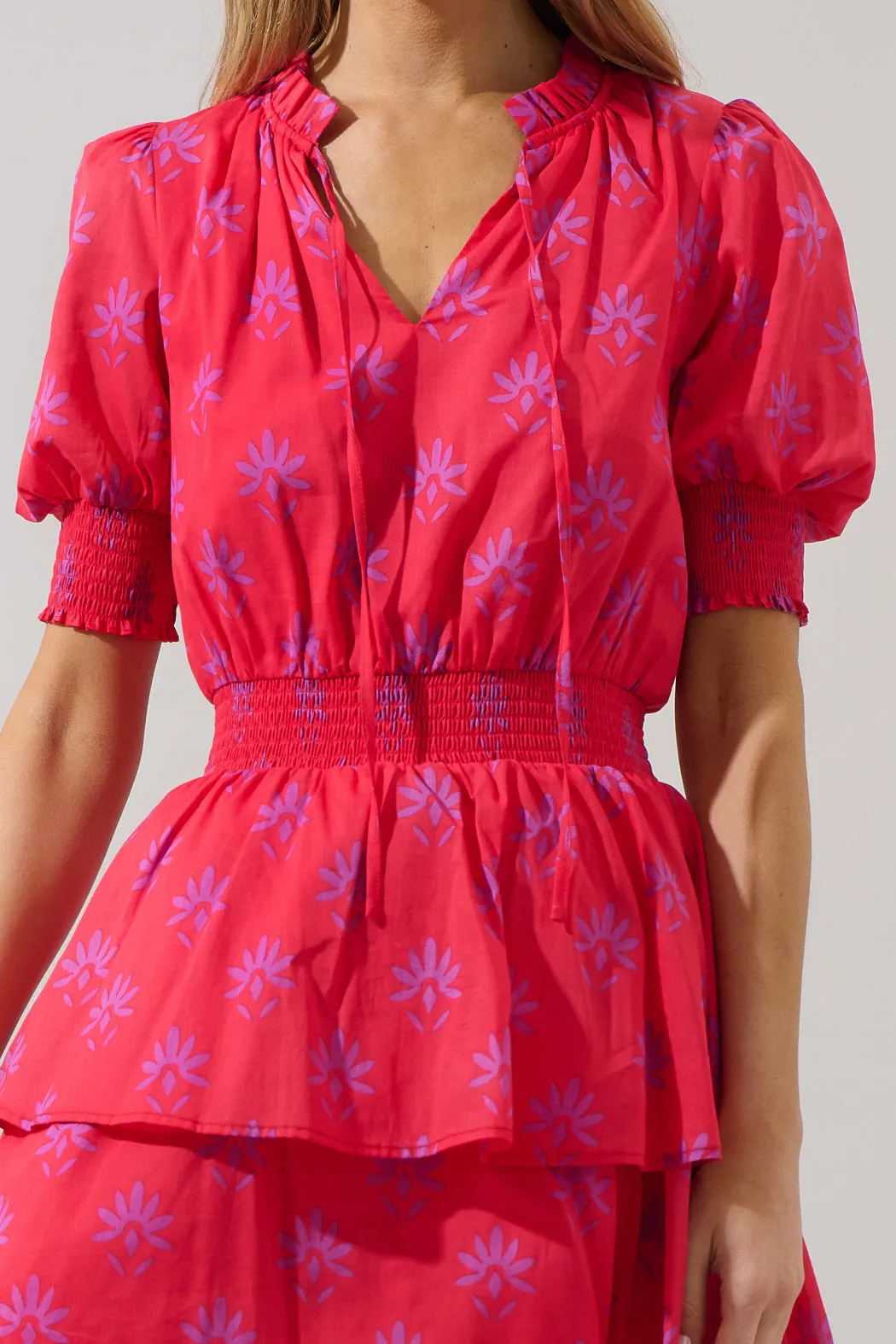 Delmas Floral Rai Ruffle Mini Dress sold by Sugarlips product image thumbnail 5