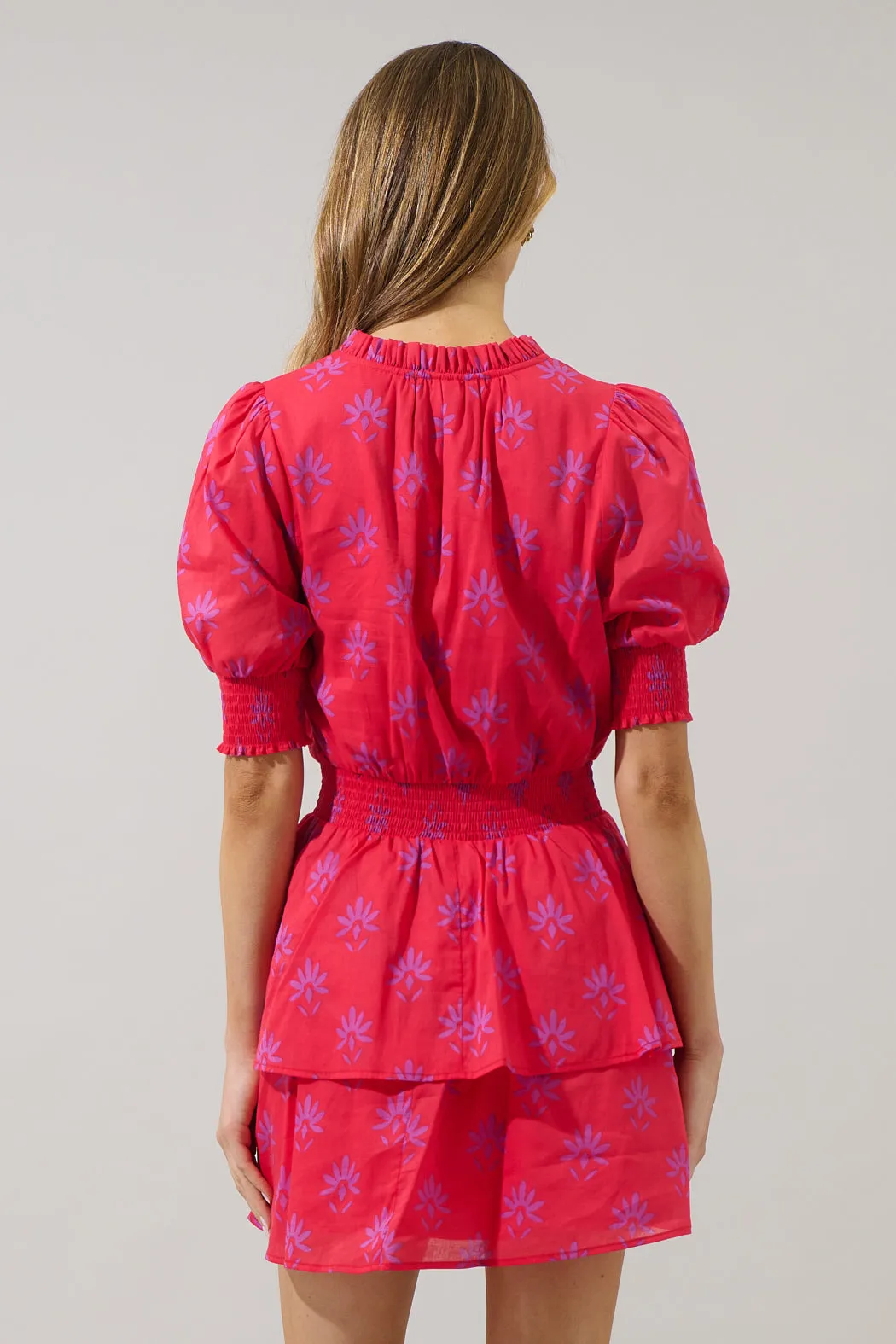 Delmas Floral Rai Ruffle Mini Dress sold by Sugarlips product image thumbnail 2