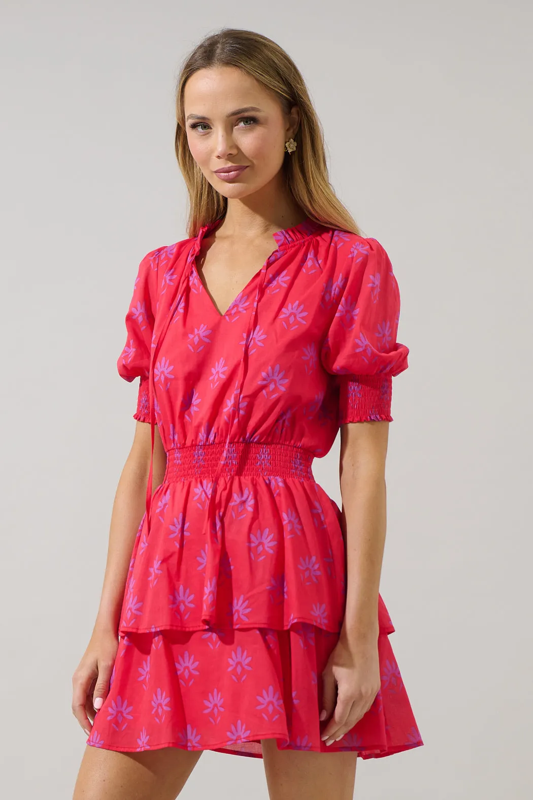 Delmas Floral Rai Ruffle Mini Dress sold by Sugarlips product image thumbnail 3