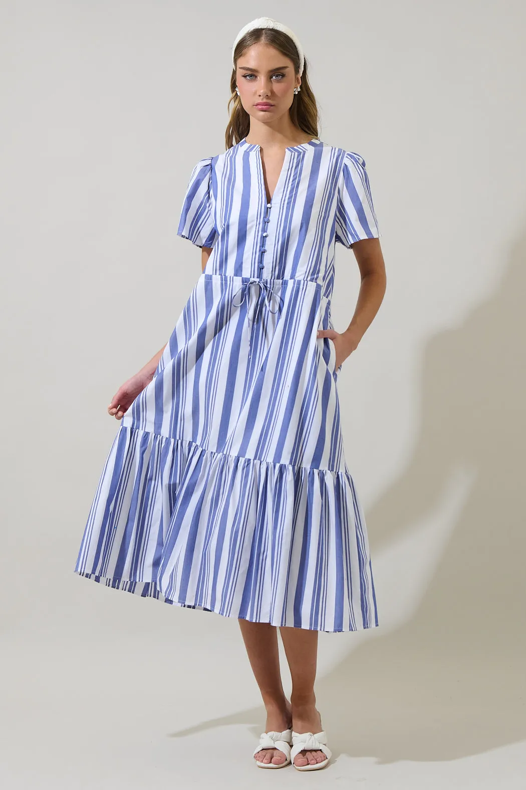 Yinny Stripe Lendra Midi Dress sold by Sugarlips product image thumbnail 4