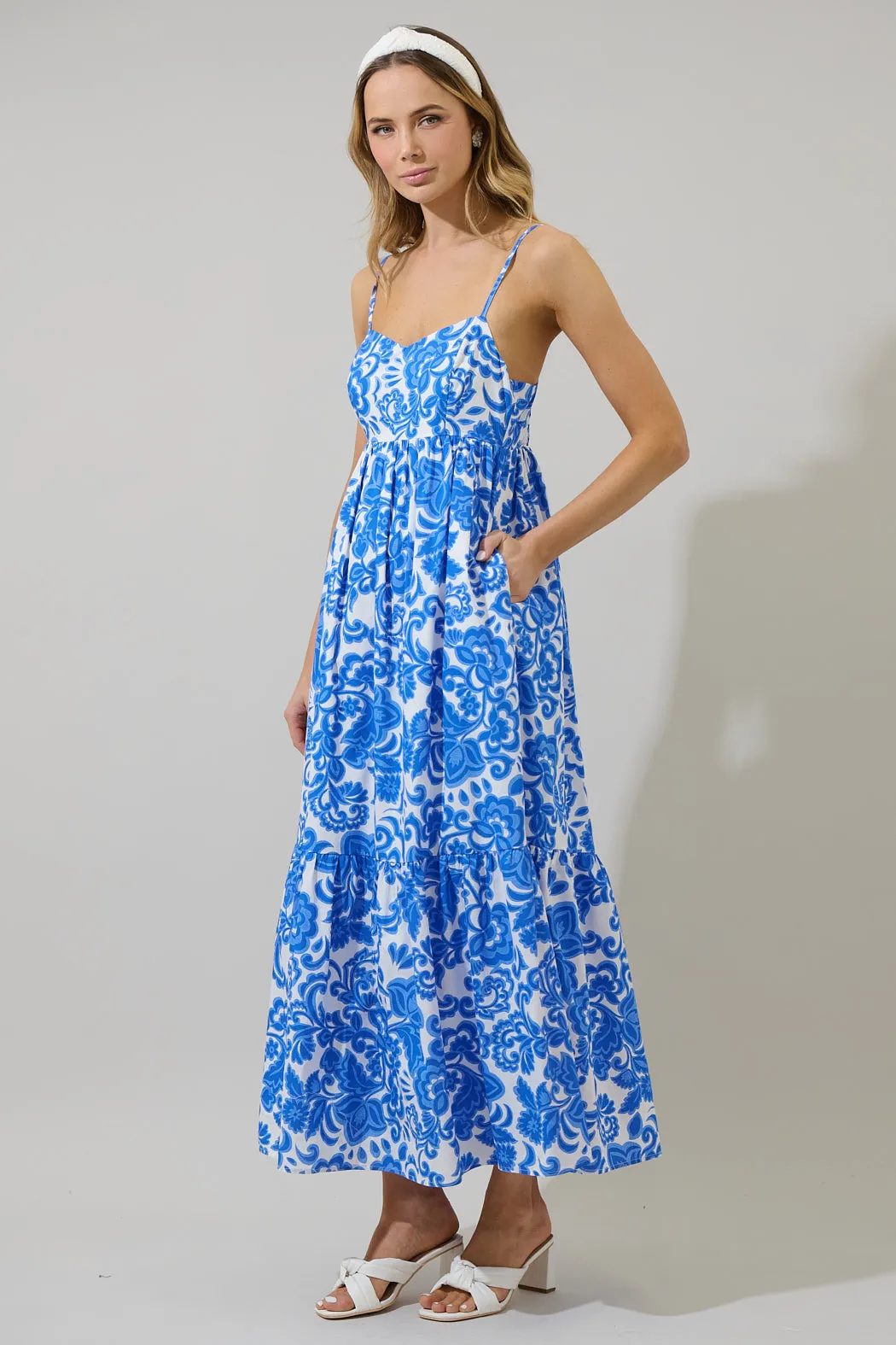 Magee Floral Cabana Flowy Maxi Dress sold by Sugarlips product image thumbnail 4