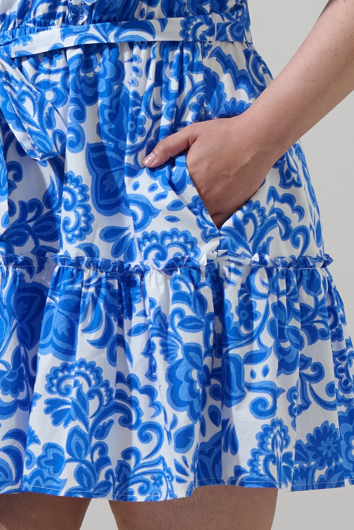 Magee Floral Ruffle Mini Dress Curve sold by Sugarlips product image thumbnail 5