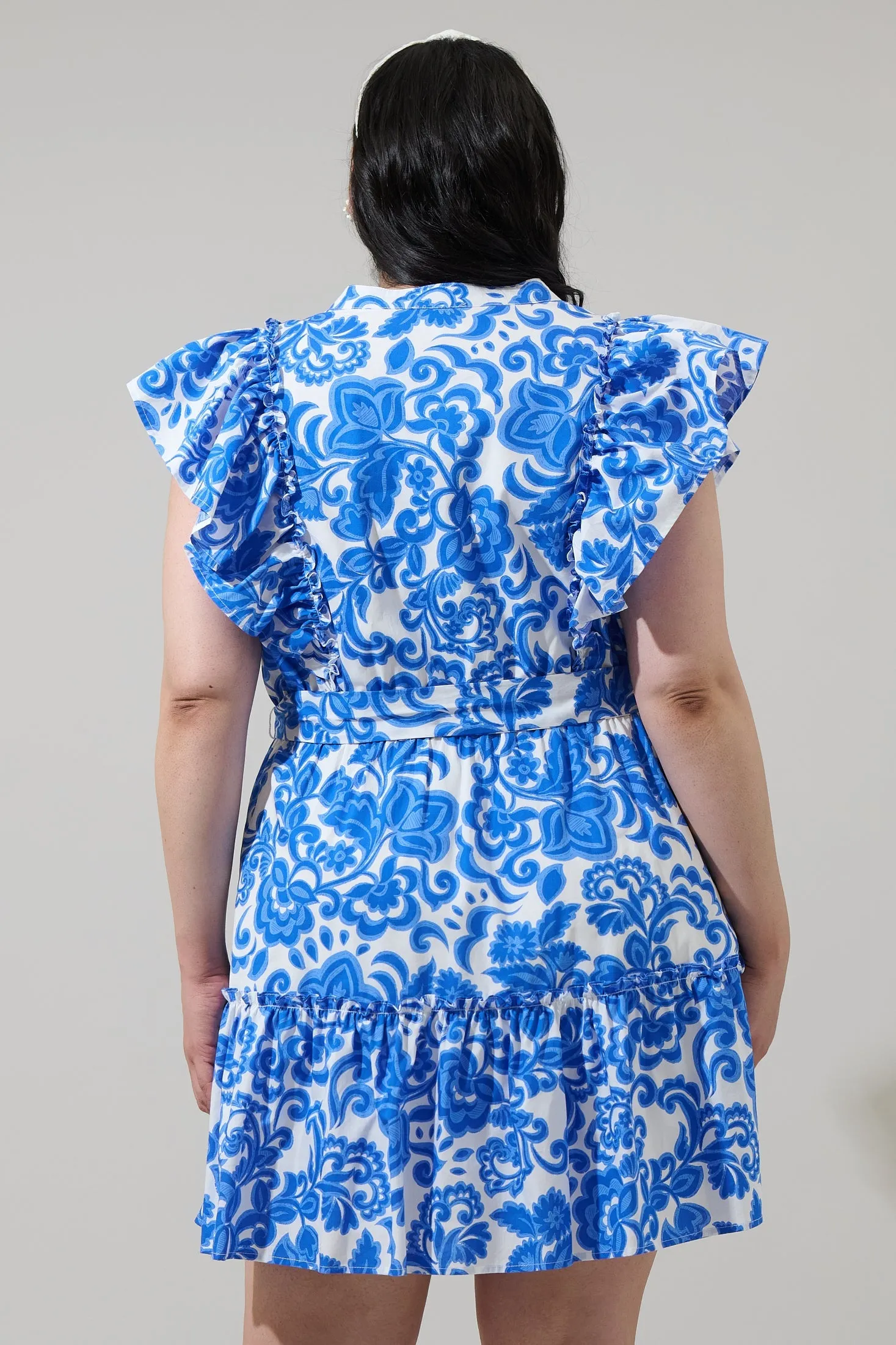 Magee Floral Ruffle Mini Dress Curve sold by Sugarlips product image thumbnail 2