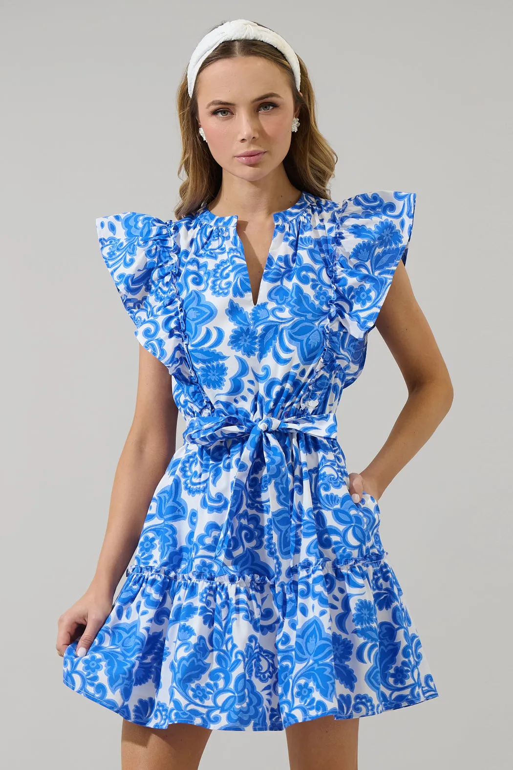 Magee Floral Ruffle Mini Dress sold by Sugarlips product image thumbnail 2