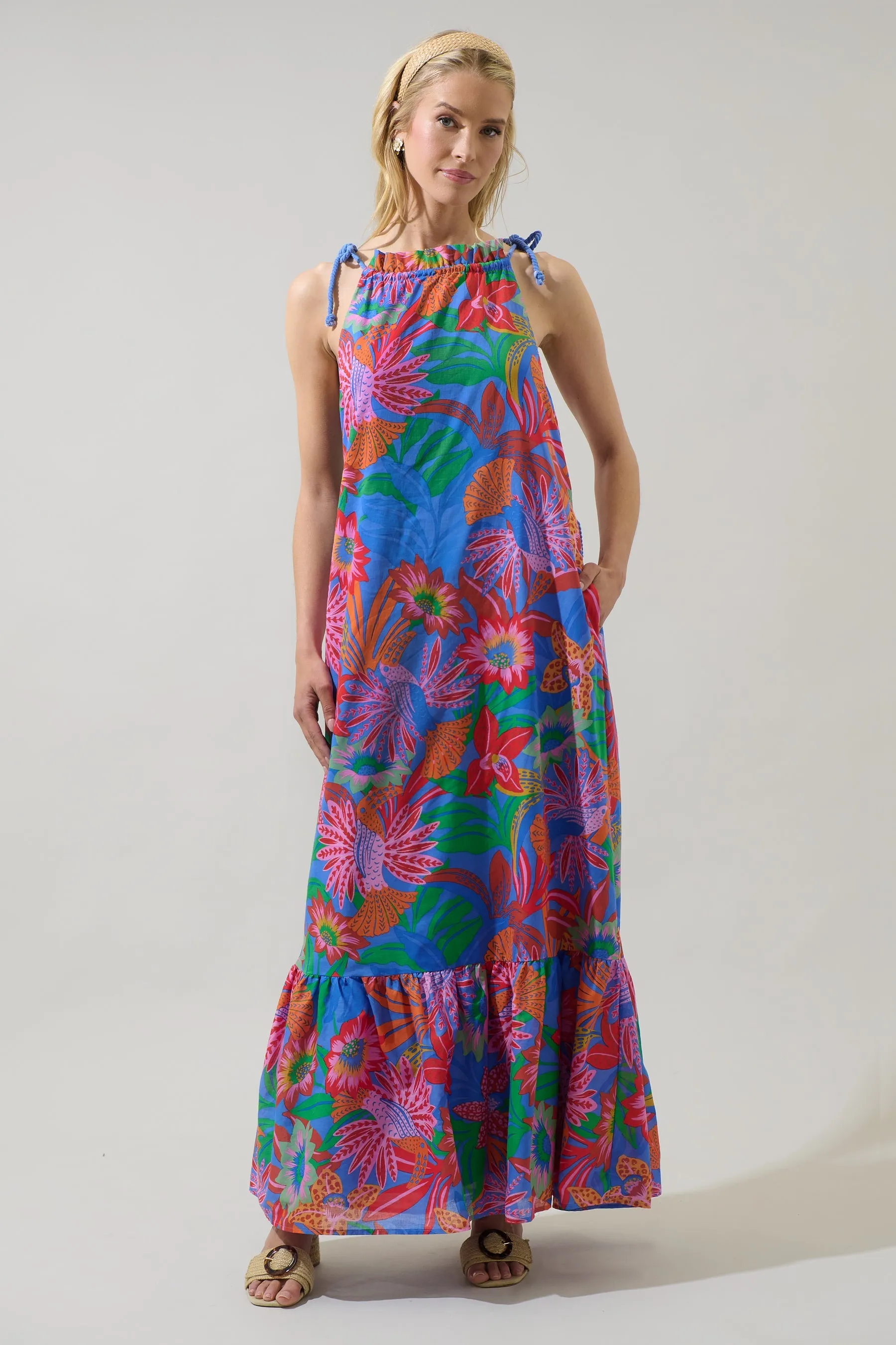 Cindal Floral Kay Halter Neck Maxi Dress sold by Sugarlips product image thumbnail 5