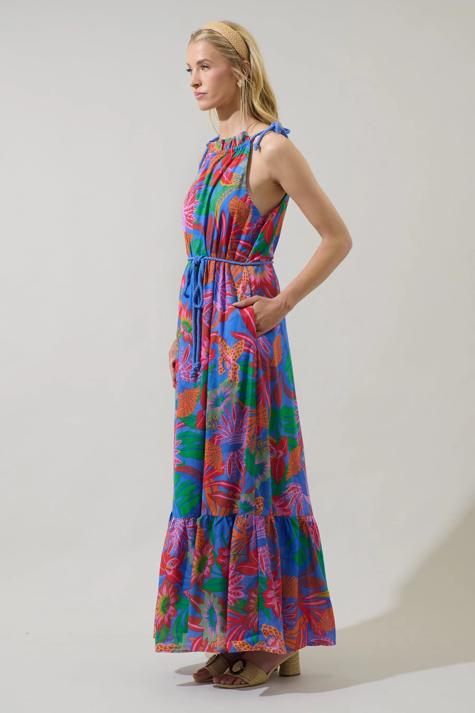 Cindal Floral Kay Halter Neck Maxi Dress sold by Sugarlips product image thumbnail 3