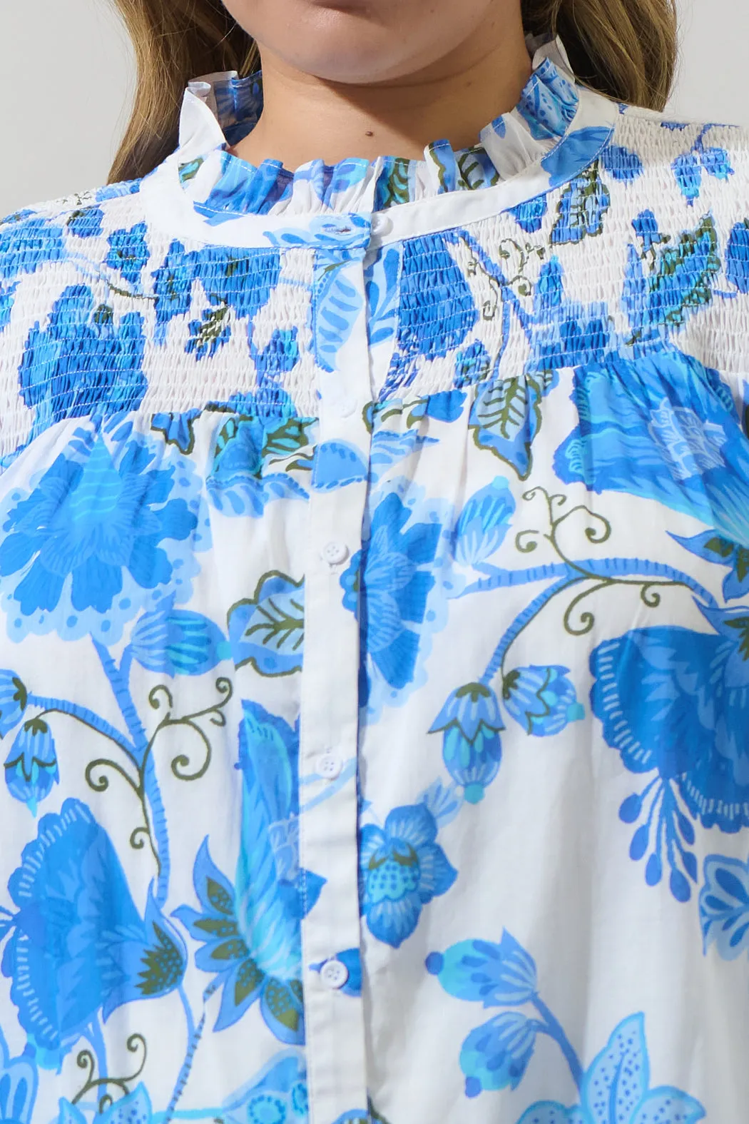 Samian Floral Romy Mock Neck Top Curve sold by Sugarlips product image thumbnail 5