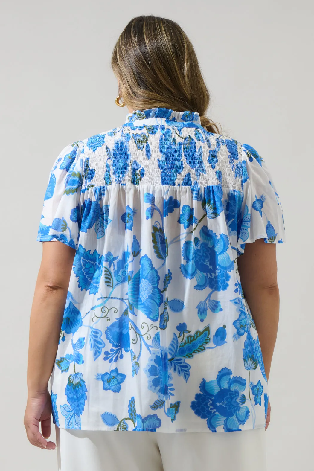 Samian Floral Romy Mock Neck Top Curve sold by Sugarlips product image thumbnail 2