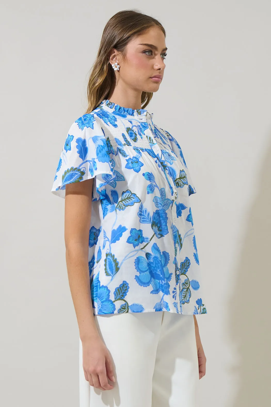 Samian Floral Romy Mock Neck Top sold by Sugarlips product image thumbnail 3